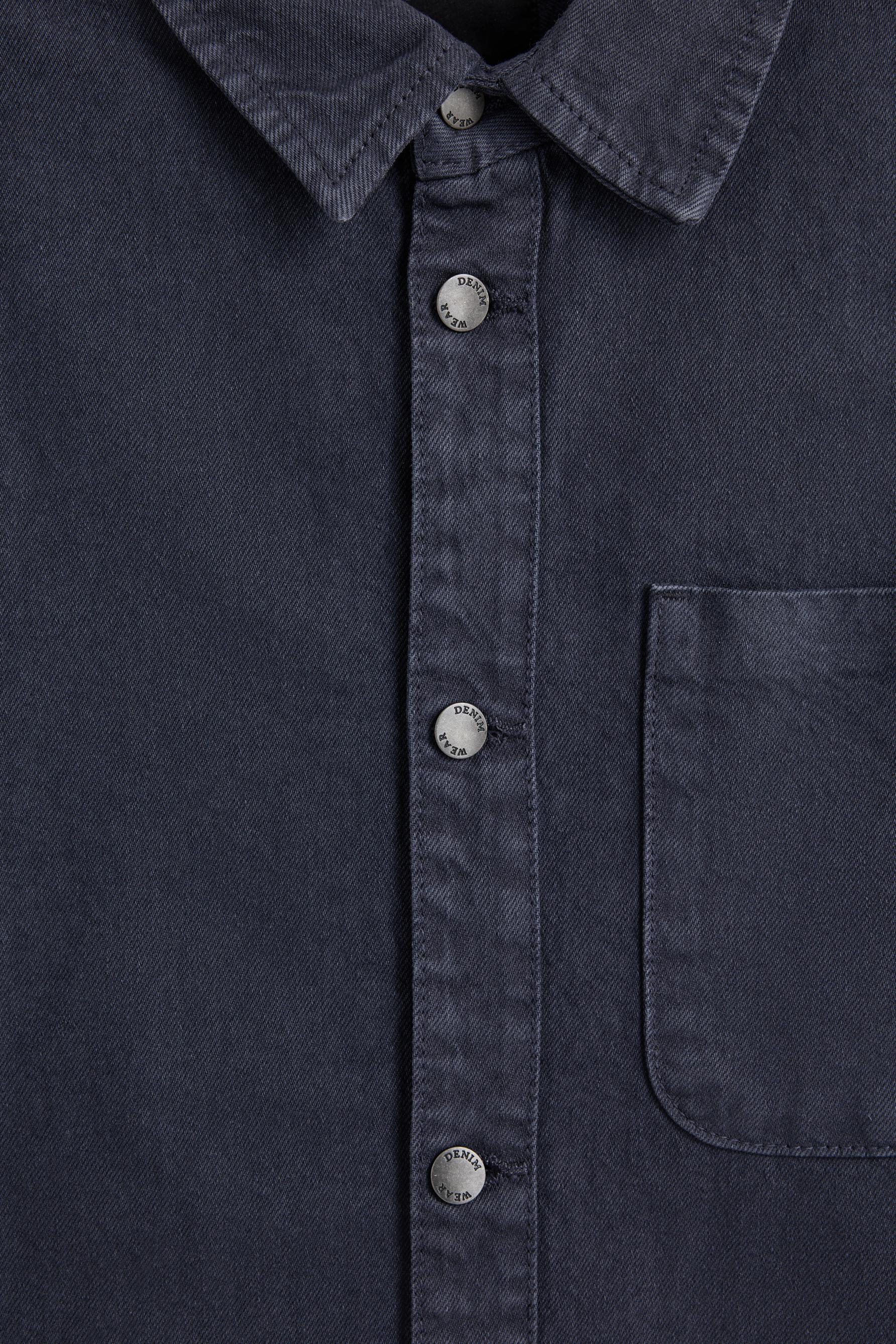 Denim overshirt with pocket — DARK NAVY
