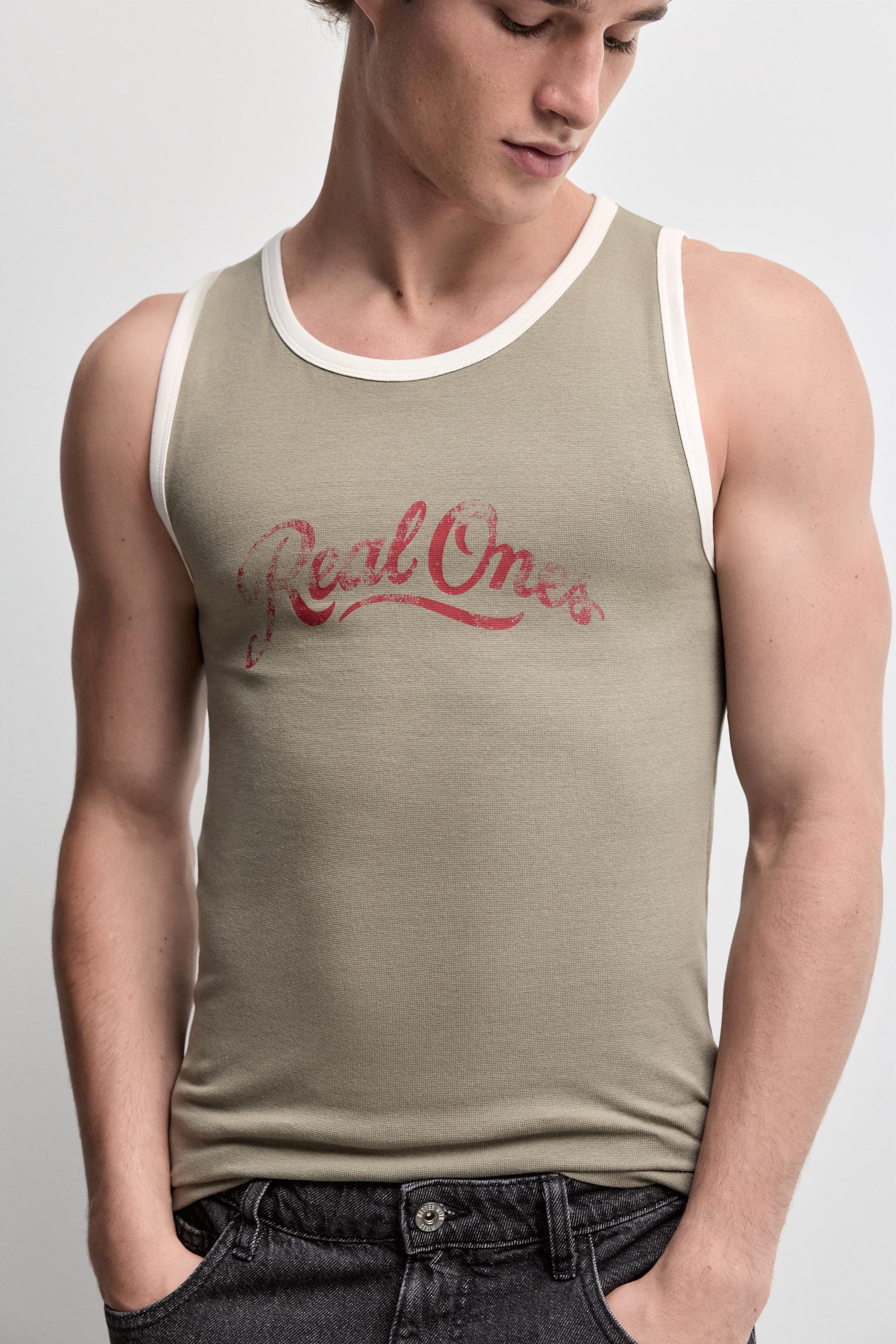 Contrast print tank top — PALE GREEN