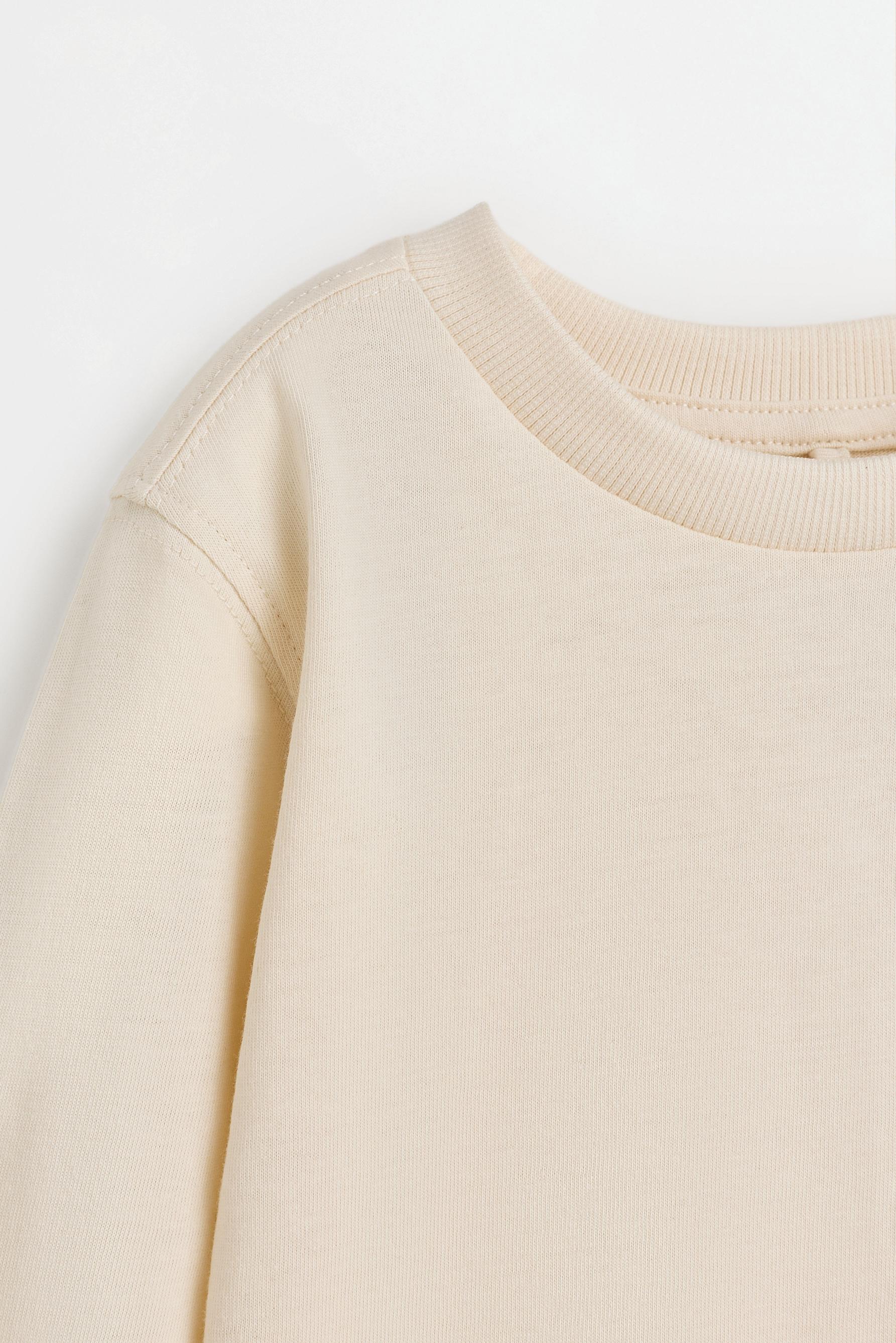 Pack of 4 plain long sleeve T-shirts — ECRU
