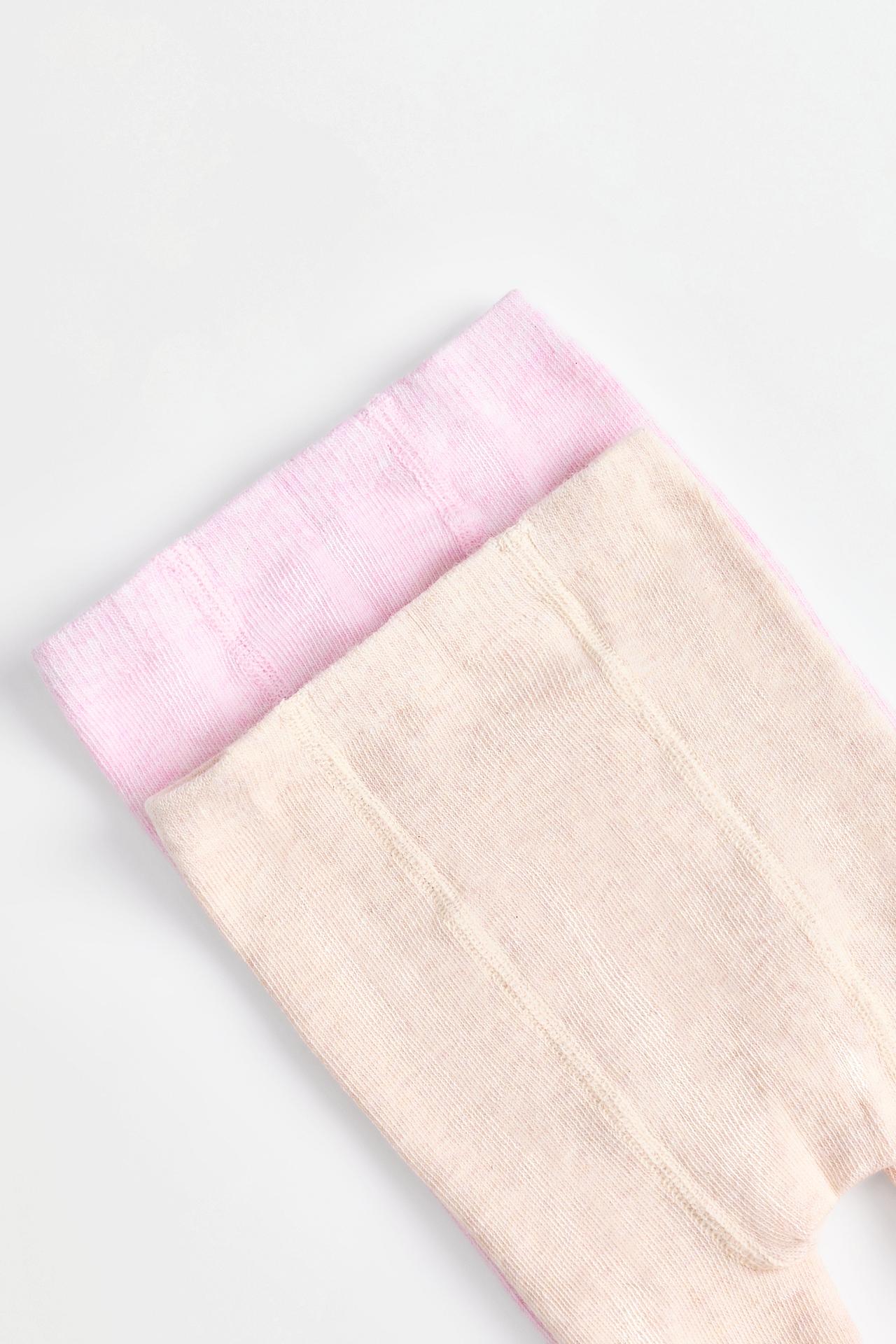 Pack of 2 plain tights — PINK MARL