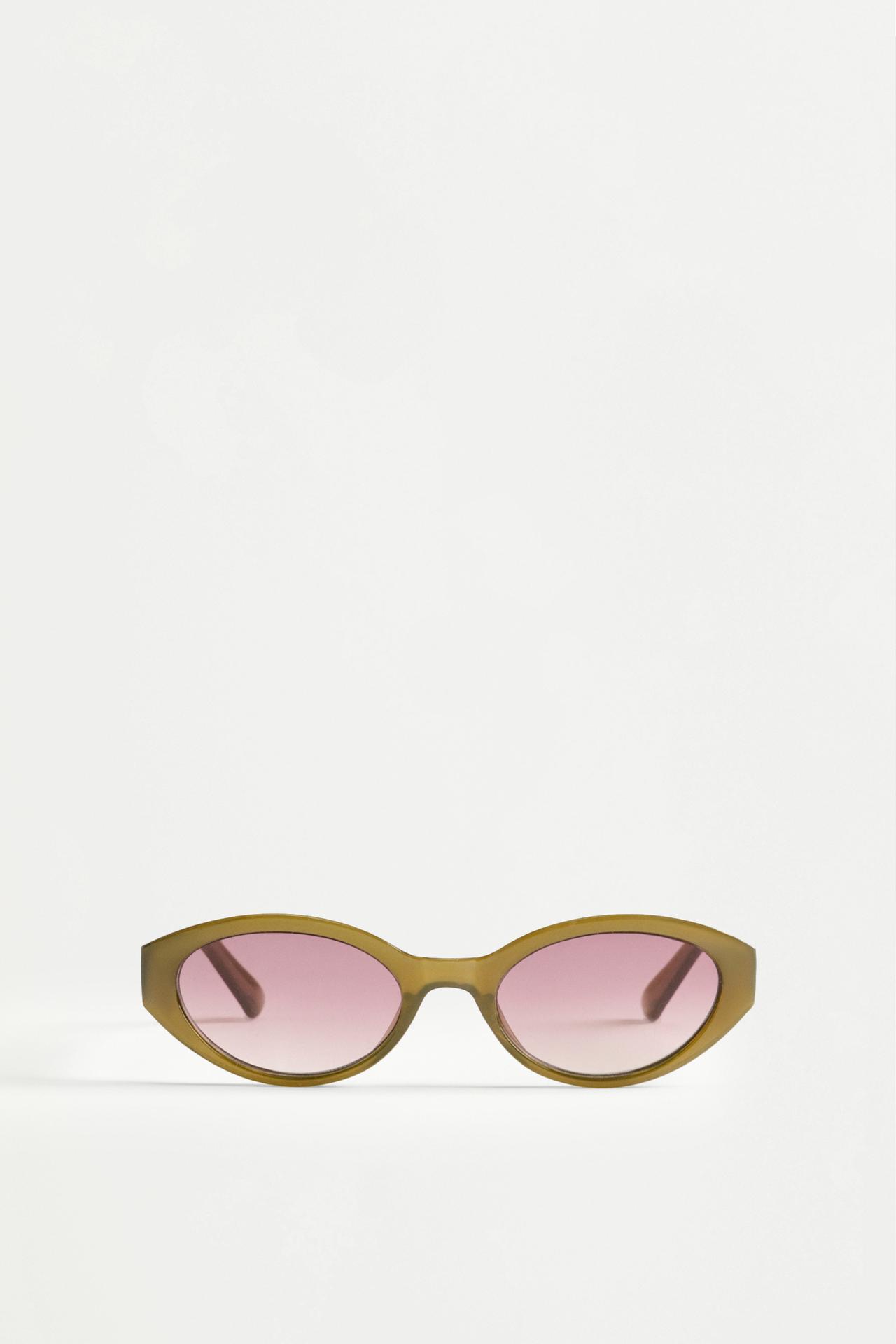 Olive green oval sunglasses — OLIVE GREEN