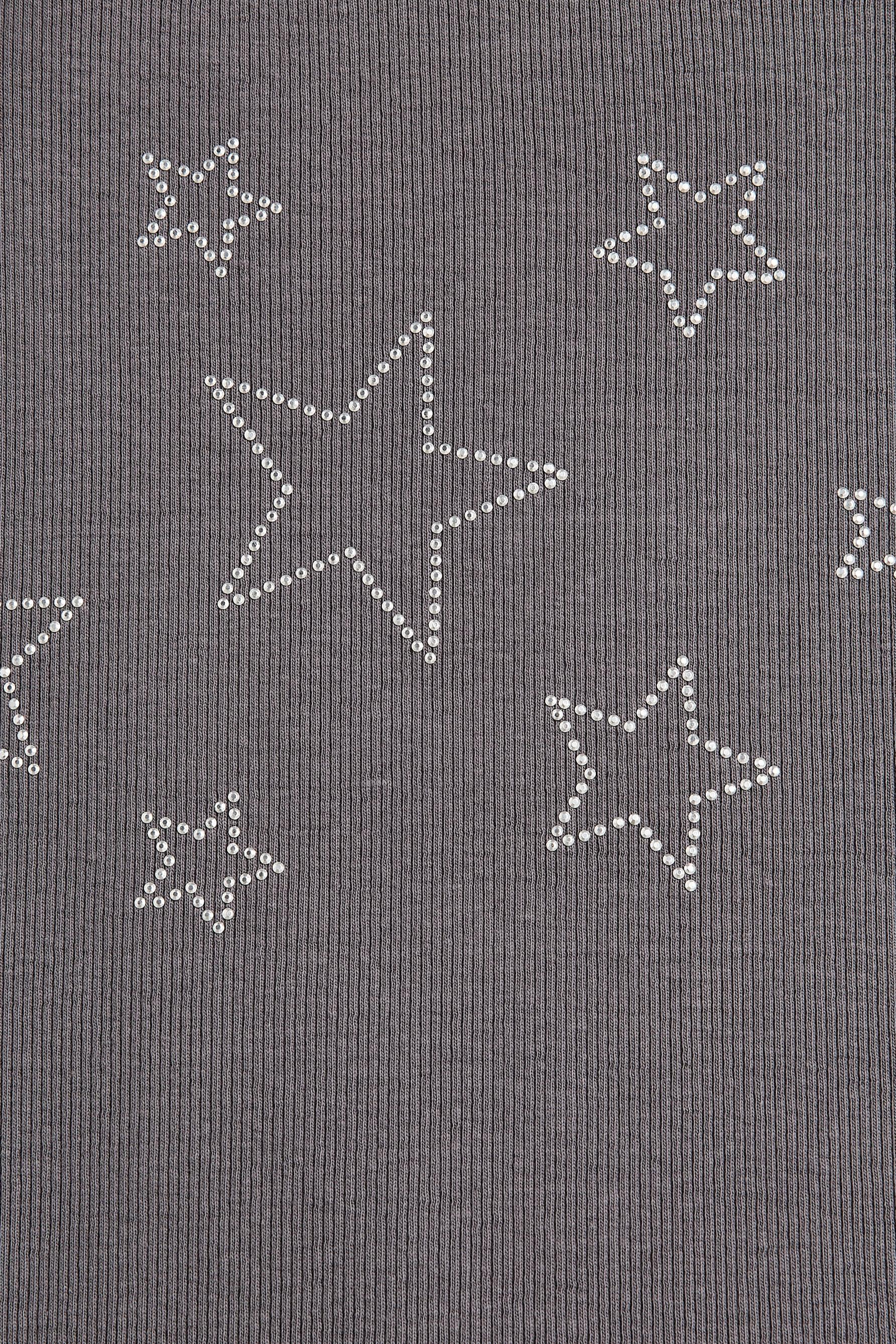 Ribbed applique top — DARK LEAD