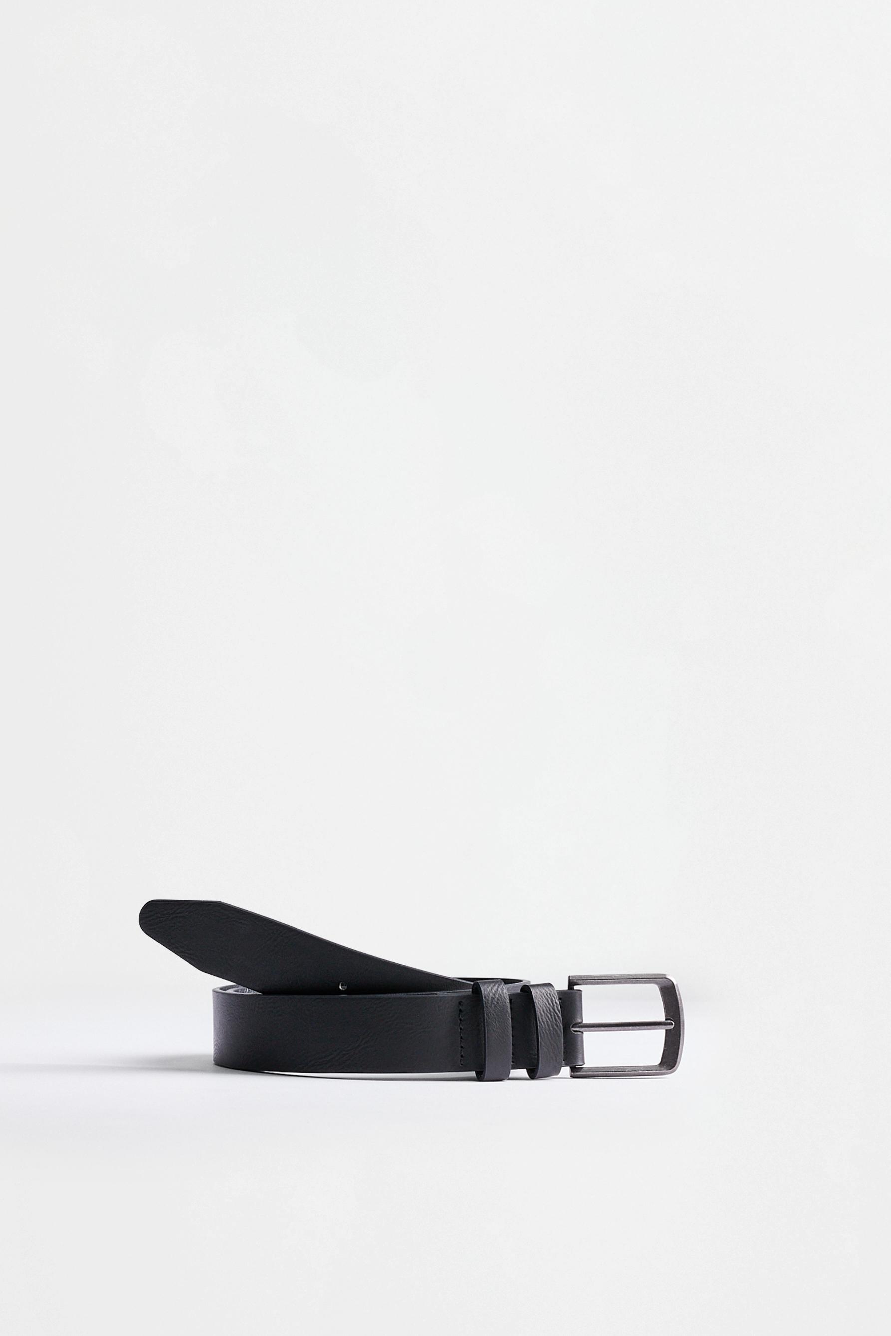Leather-effect belt — BLACK/SILVER