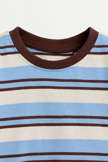 Baby Boy | Brown striped T-shirt — DEEP BLUE 4
