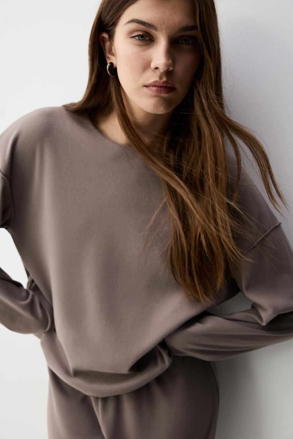 Sudadera oversize punto cortado