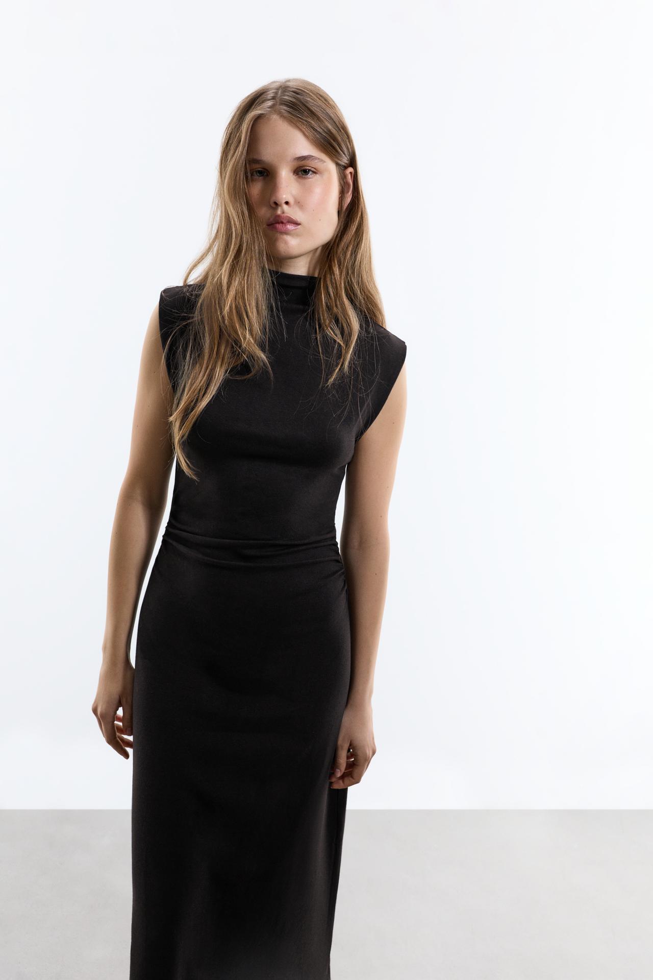 Midi dress — BLACK