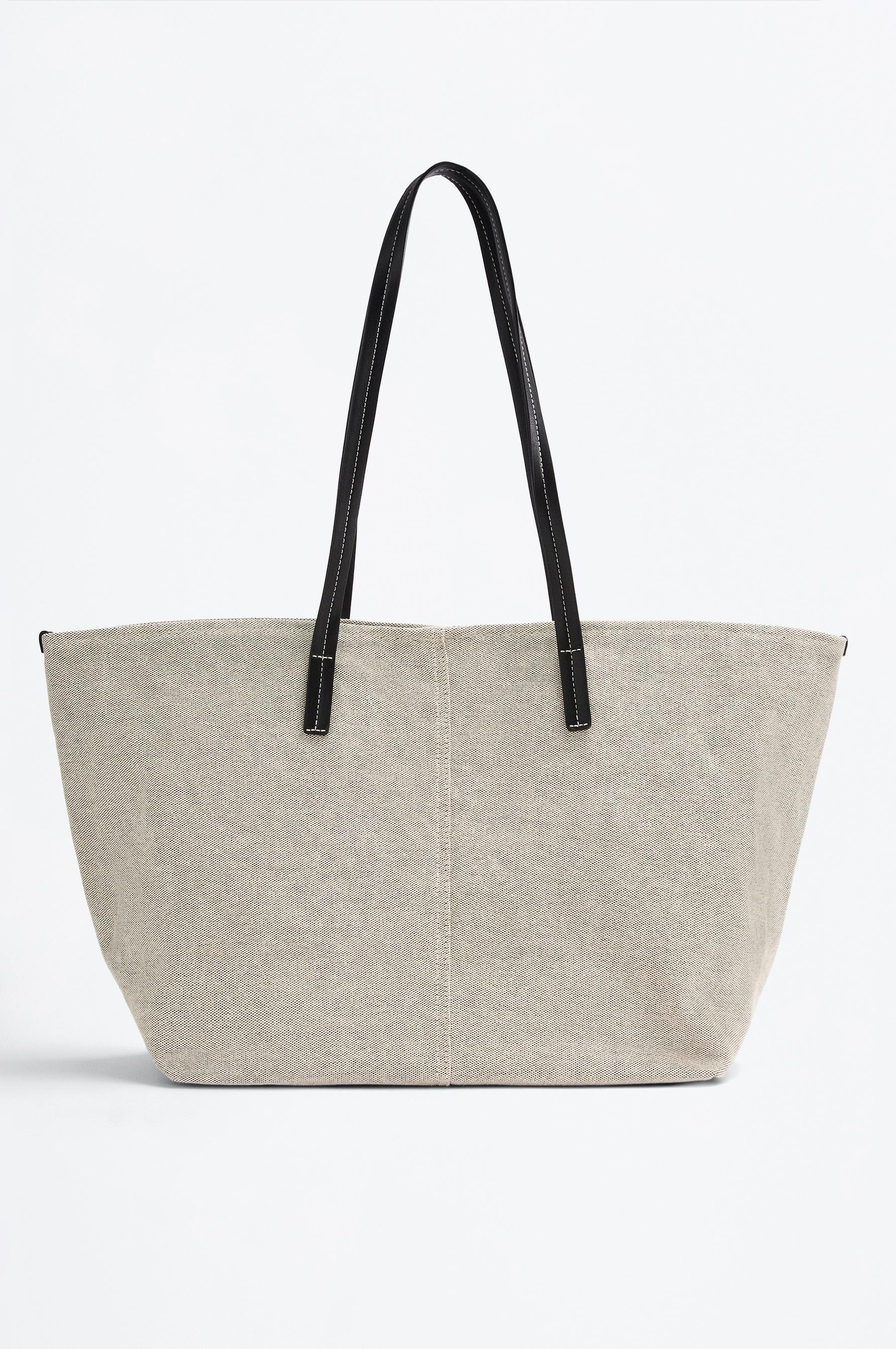 Bolso shopper canvas contraste
