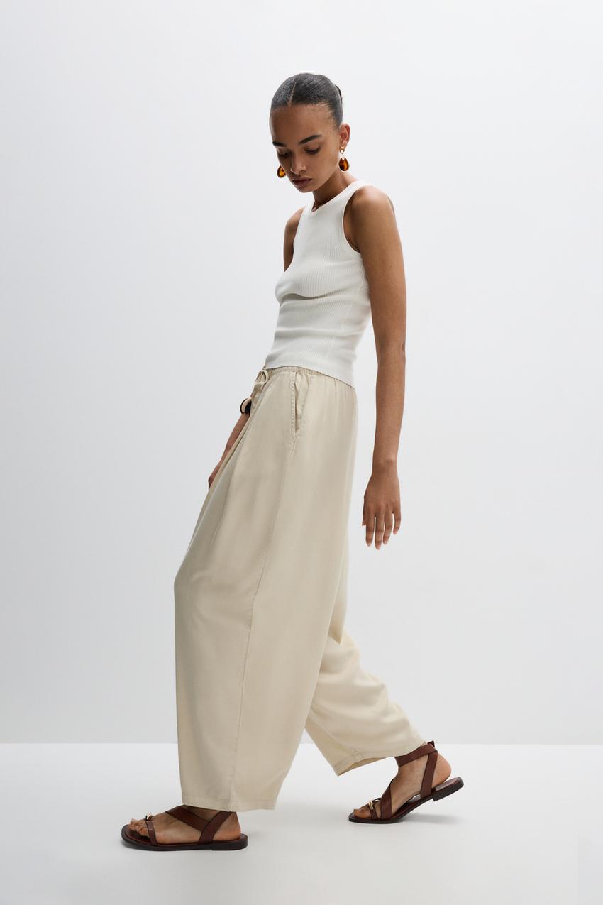 Pantalón balloon fluido Pantalones ROPA Mujer Lefties ESPAÑA