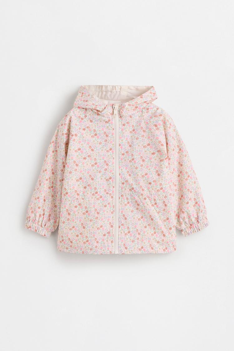 Bow print windbreaker — ECRU