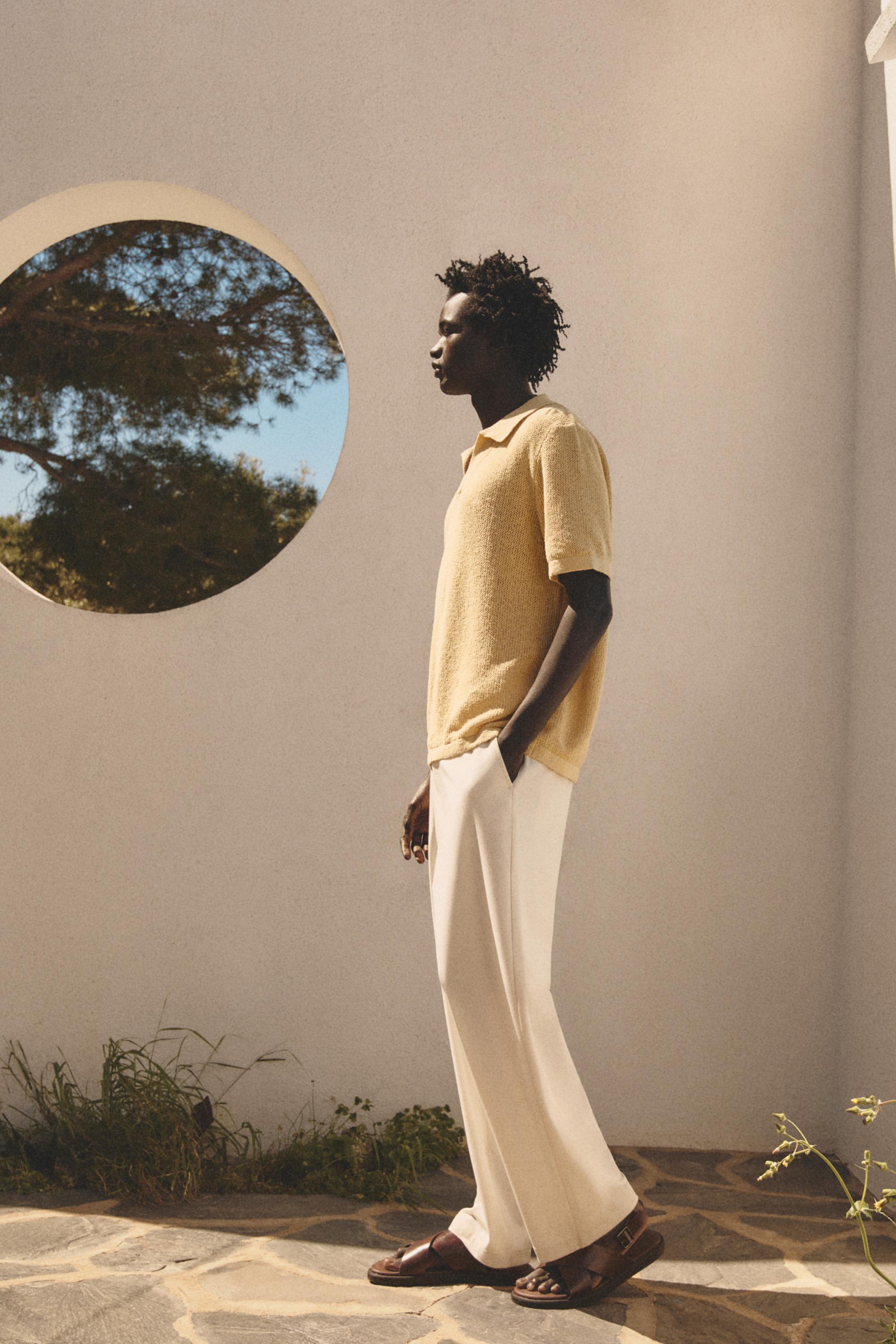Relaxed fit chino trousers with belt — OFF WHITE