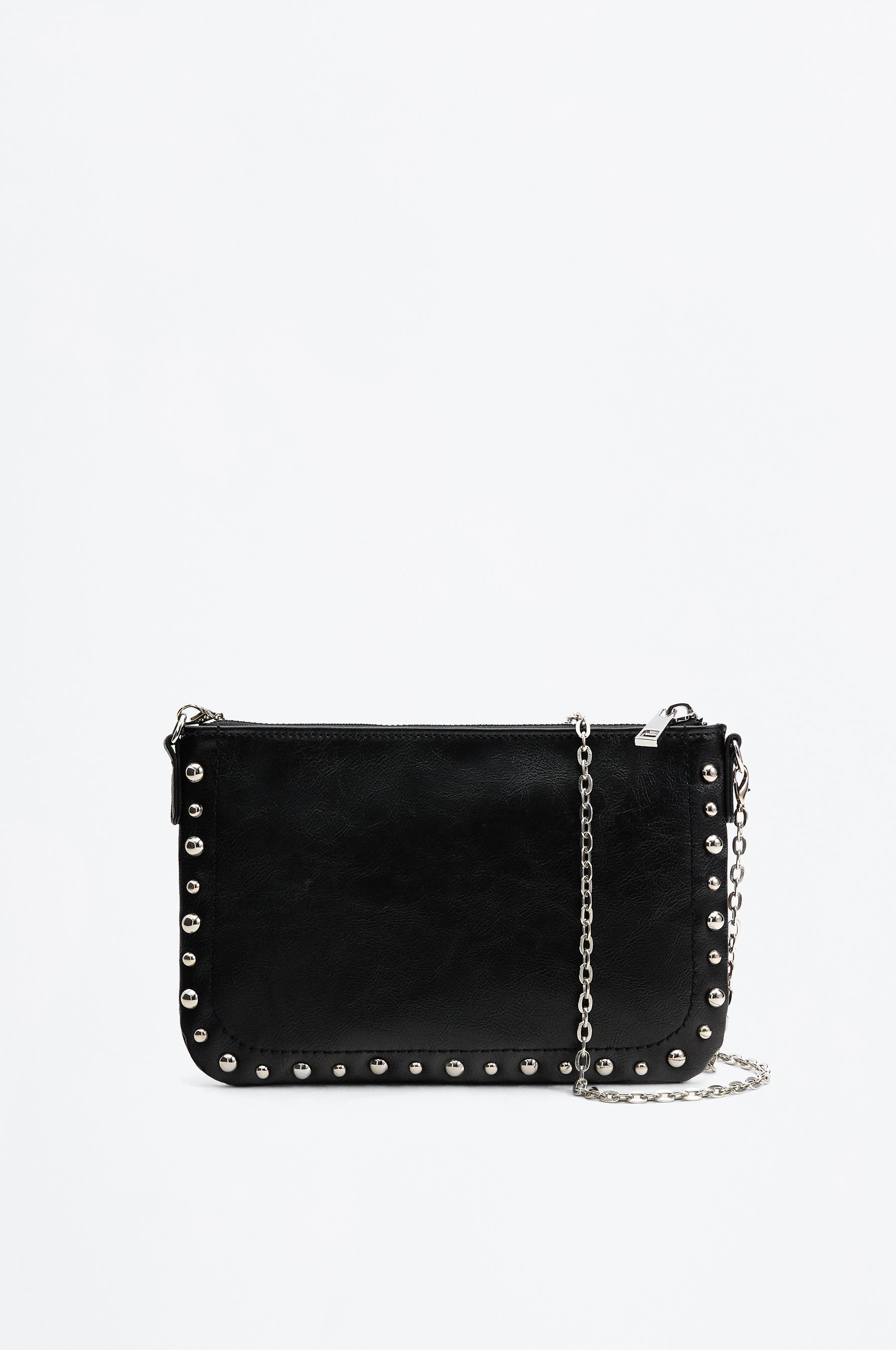 Crossbody bag with stud detail — BLACK