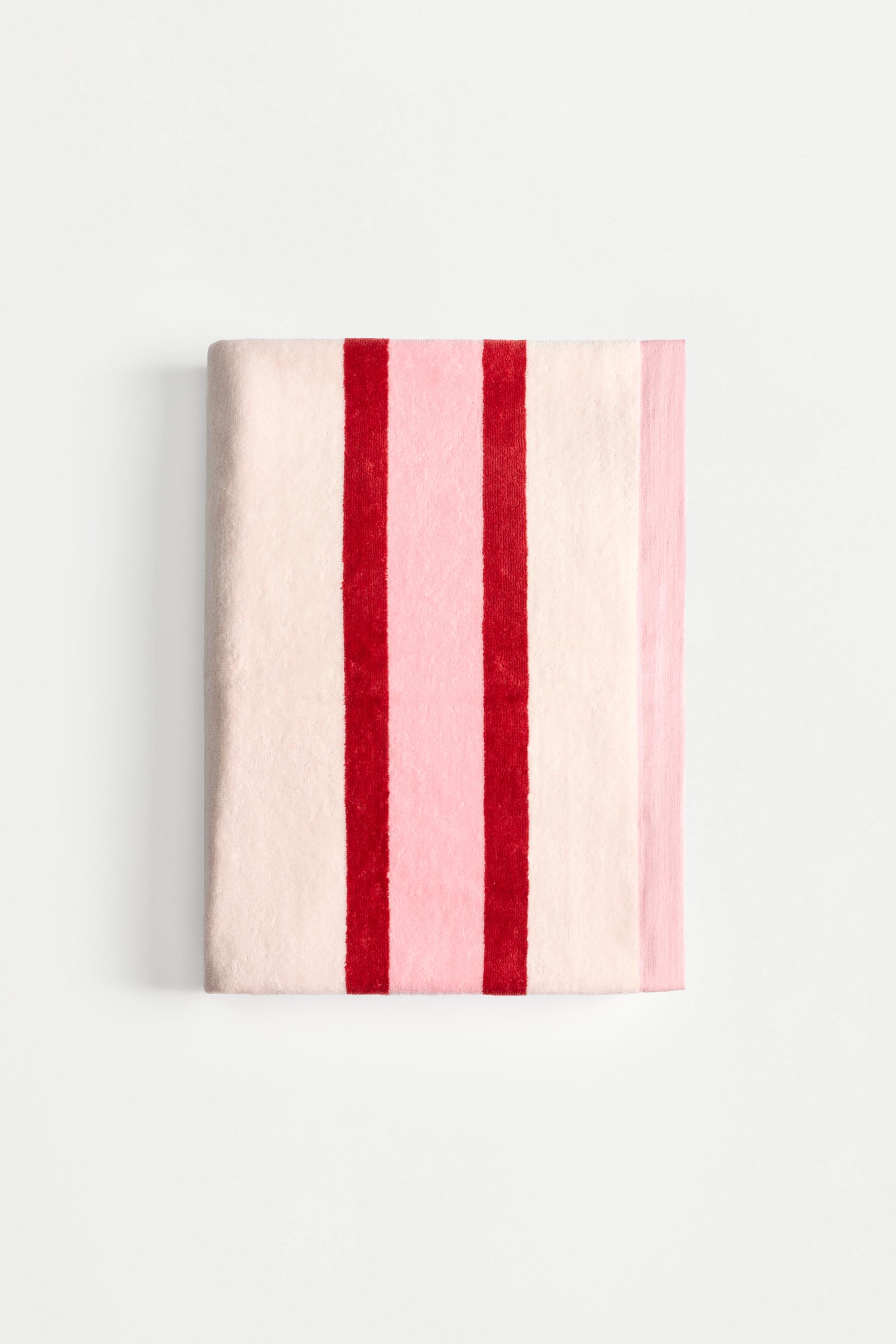 Soft striped towel — PINK