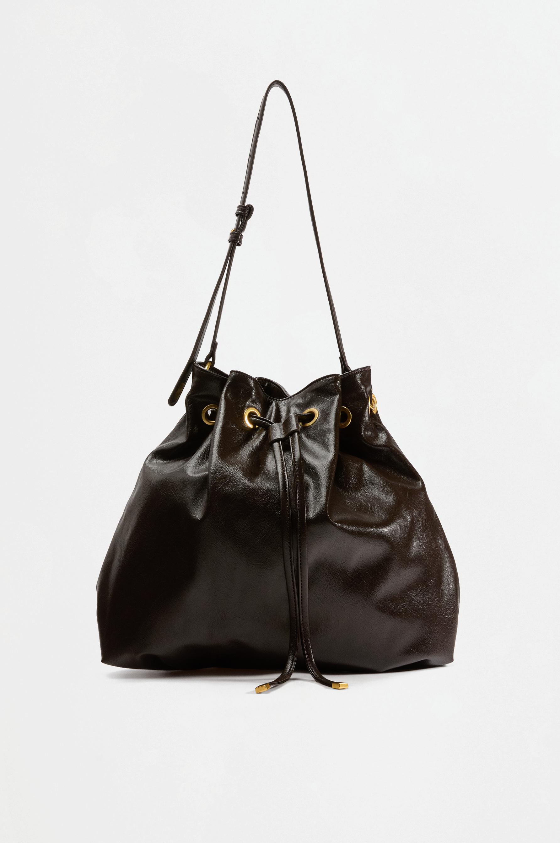 Bucket shoulder bag — BROWN