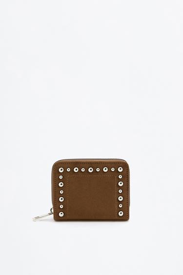 Studded PU wallet — BROWN 1