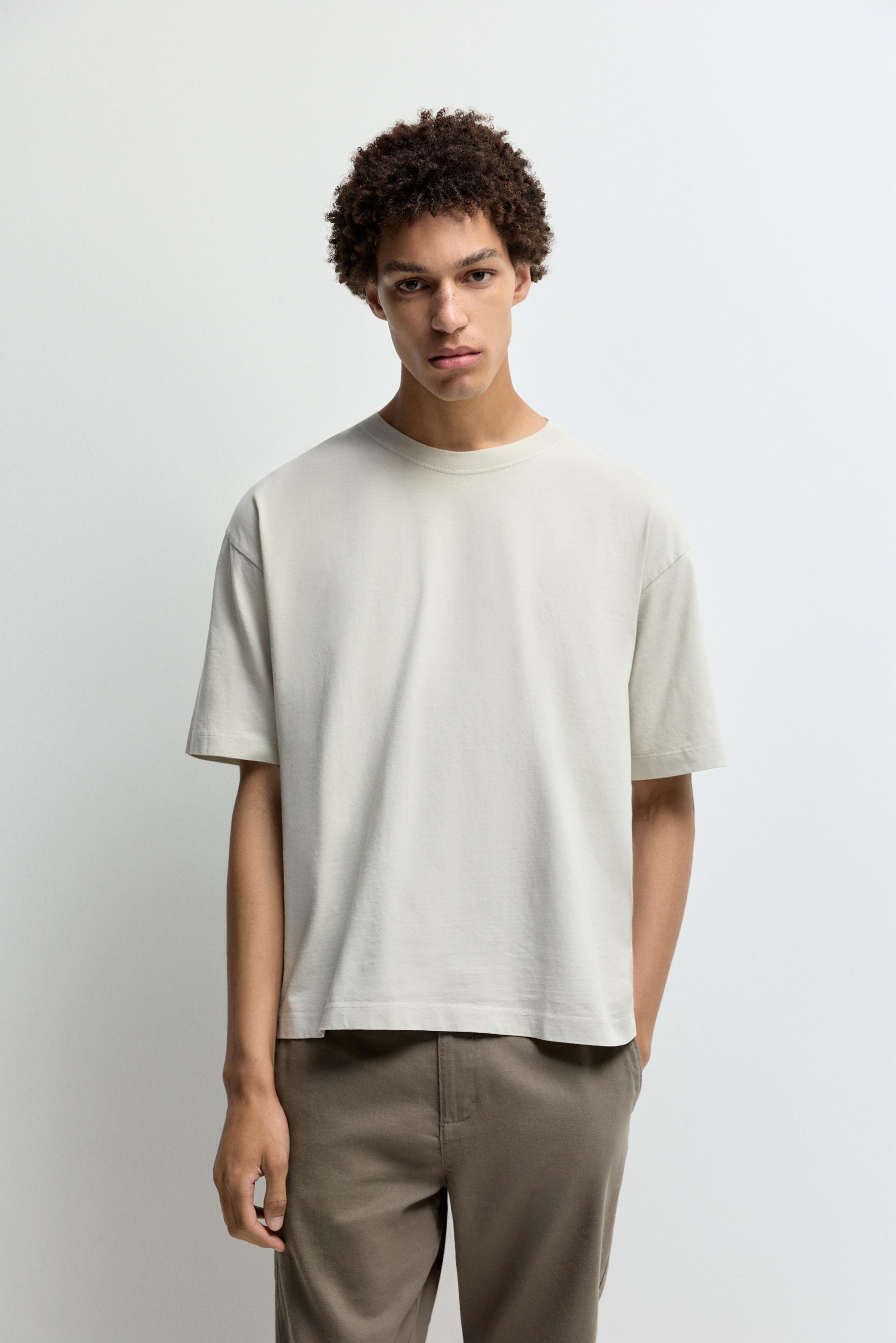 Faded-effect T-shirt — STEEL