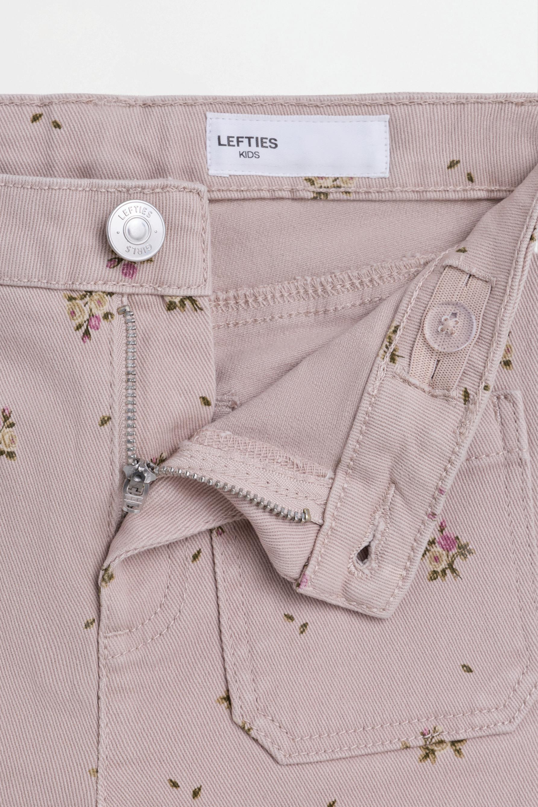 Twill bell bottom trousers — BEIGE-PINK