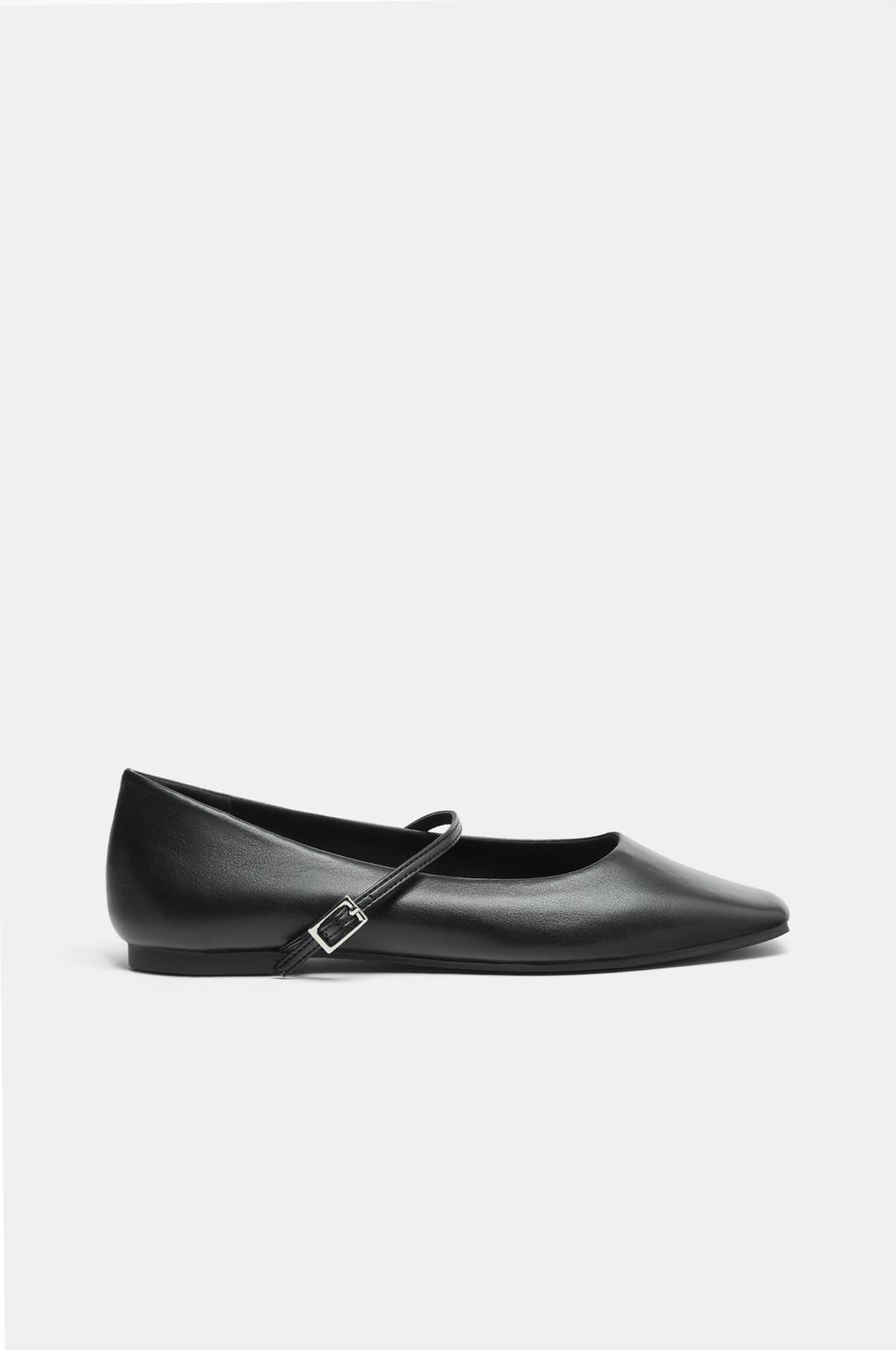 Buckled ballet flats