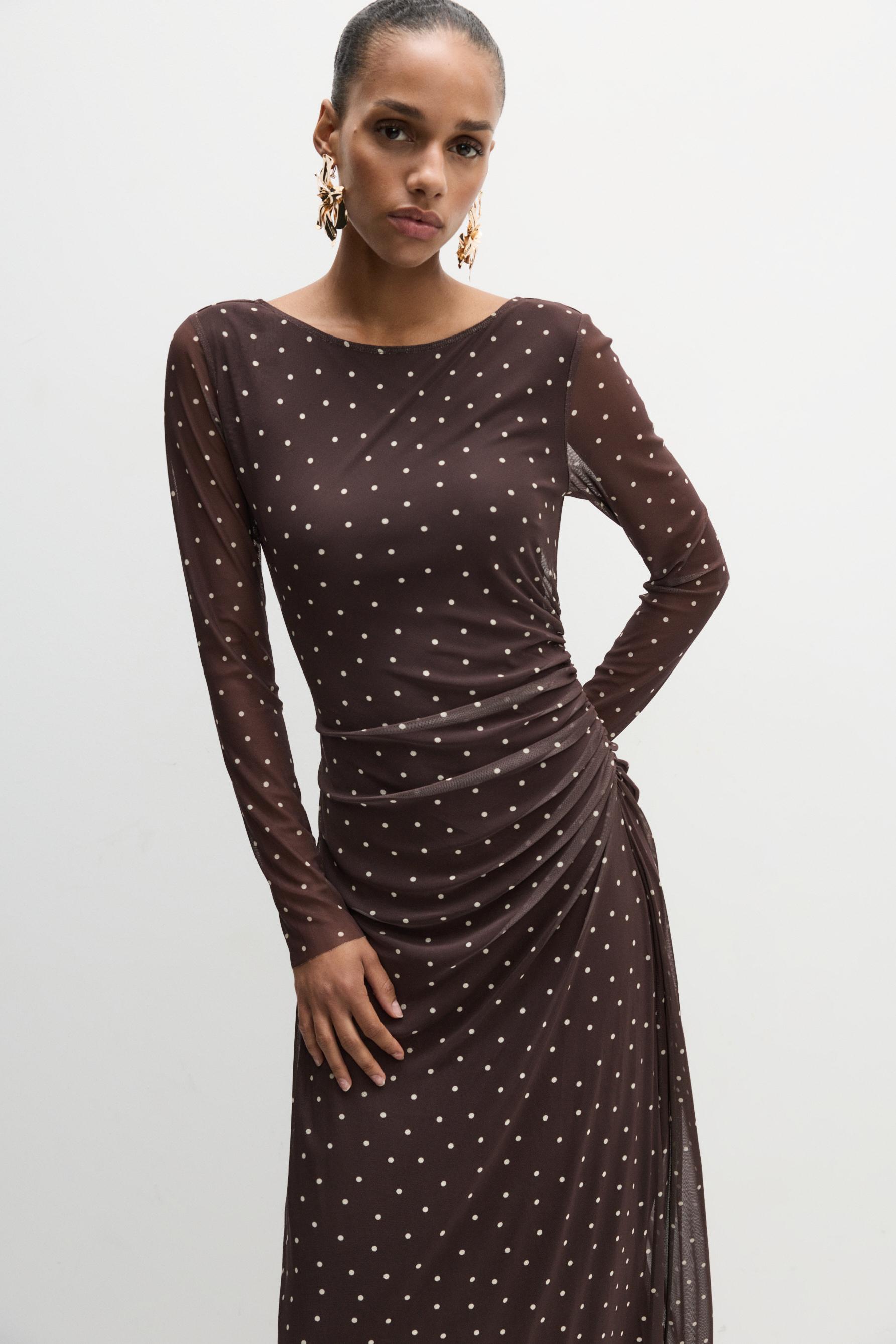 Vestido midi semitransparente