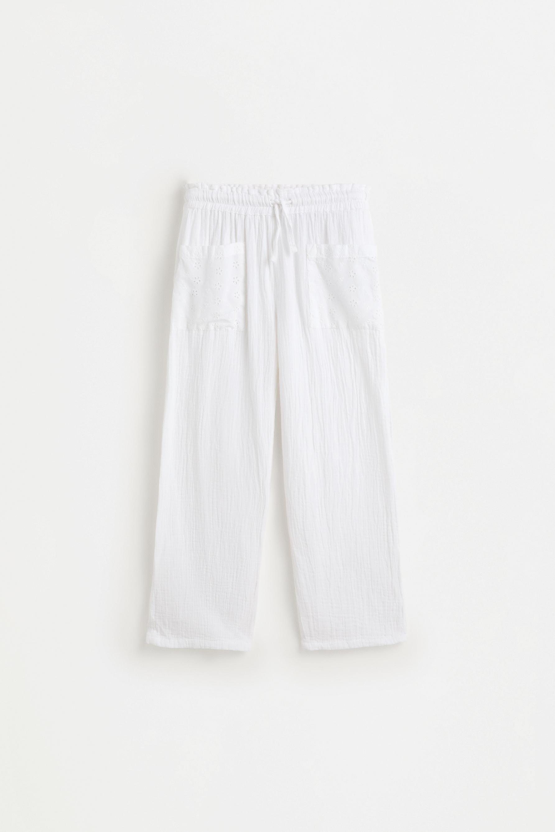 Swiss embroidery culottes — OFF WHITE