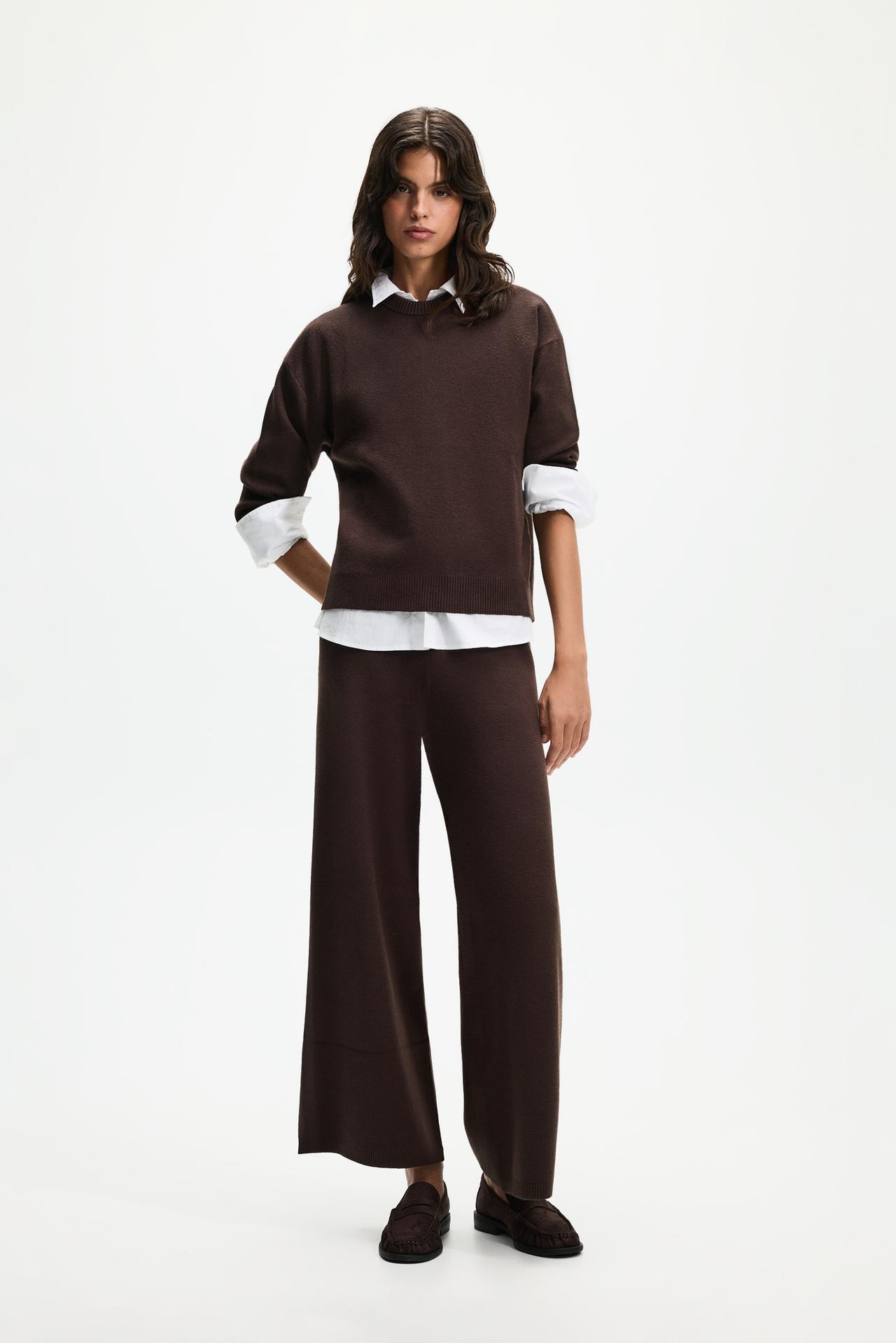 Basic sweater — DARK BROWN