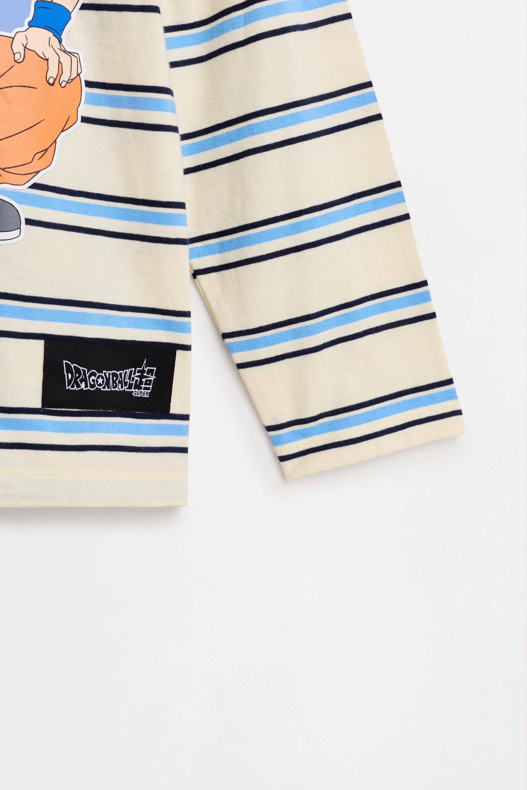 Goku Dragon Ball ©Bird Studio striped T-shirt — PASTEL YELLOW