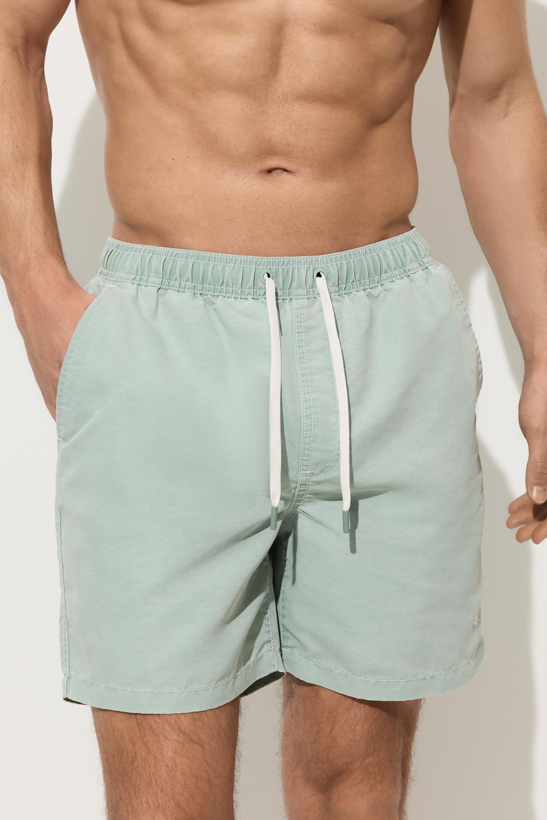 Faded-effect regular swimsuit — PASTEL GREEN