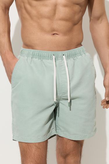 Faded-effect regular swimsuit — PASTEL GREEN 3
