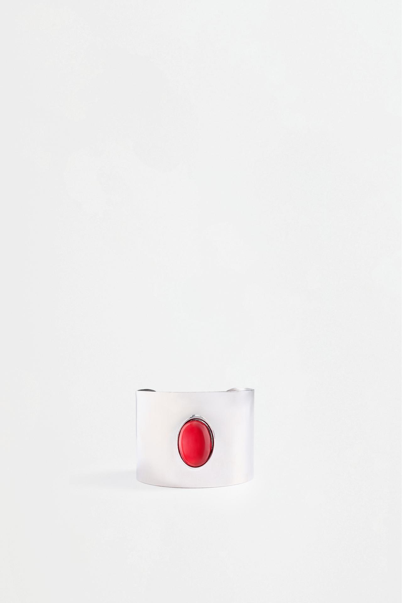 Wide bracelet with stone — SILVER