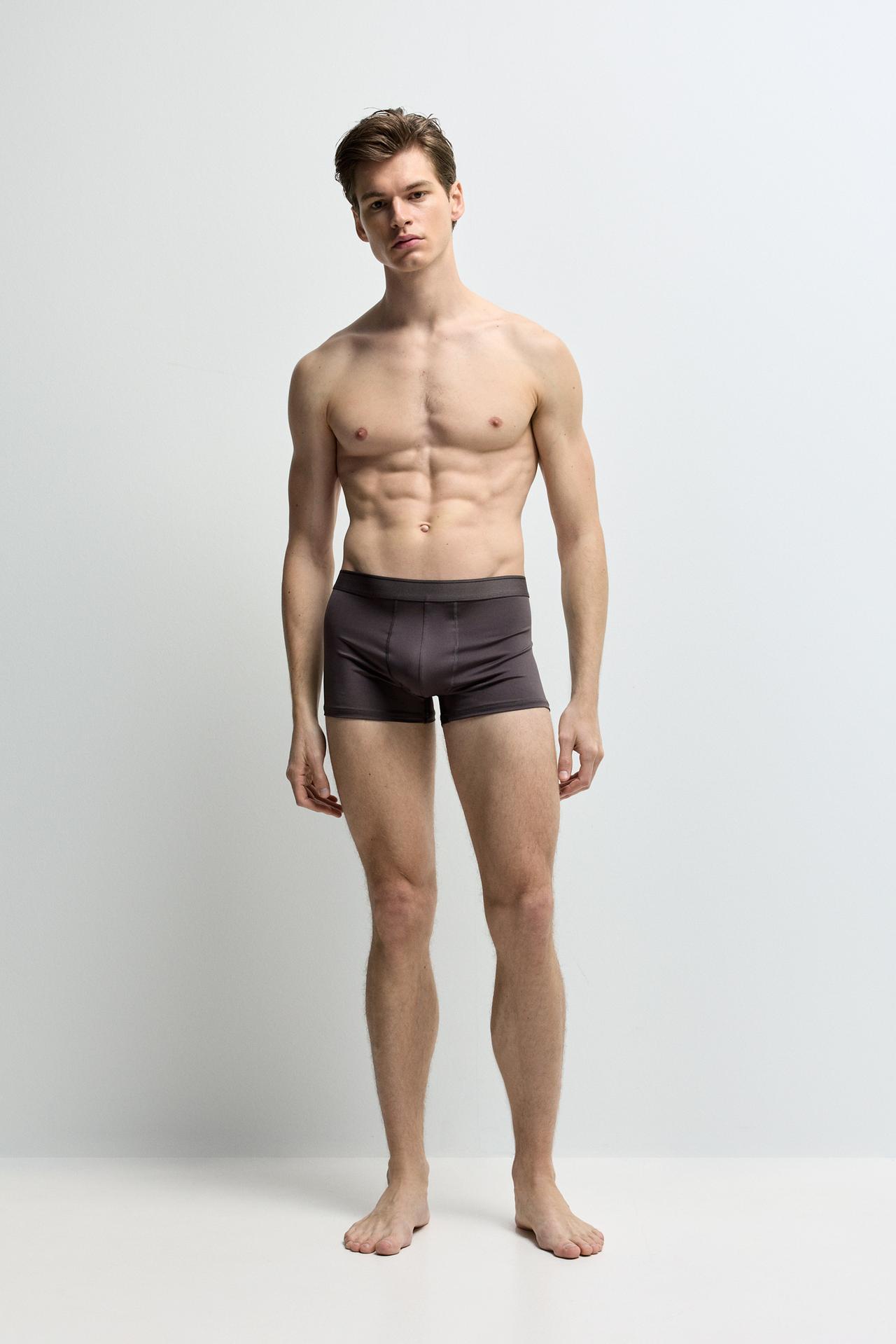 Microfibre boxers (Pack 3) — BROWN