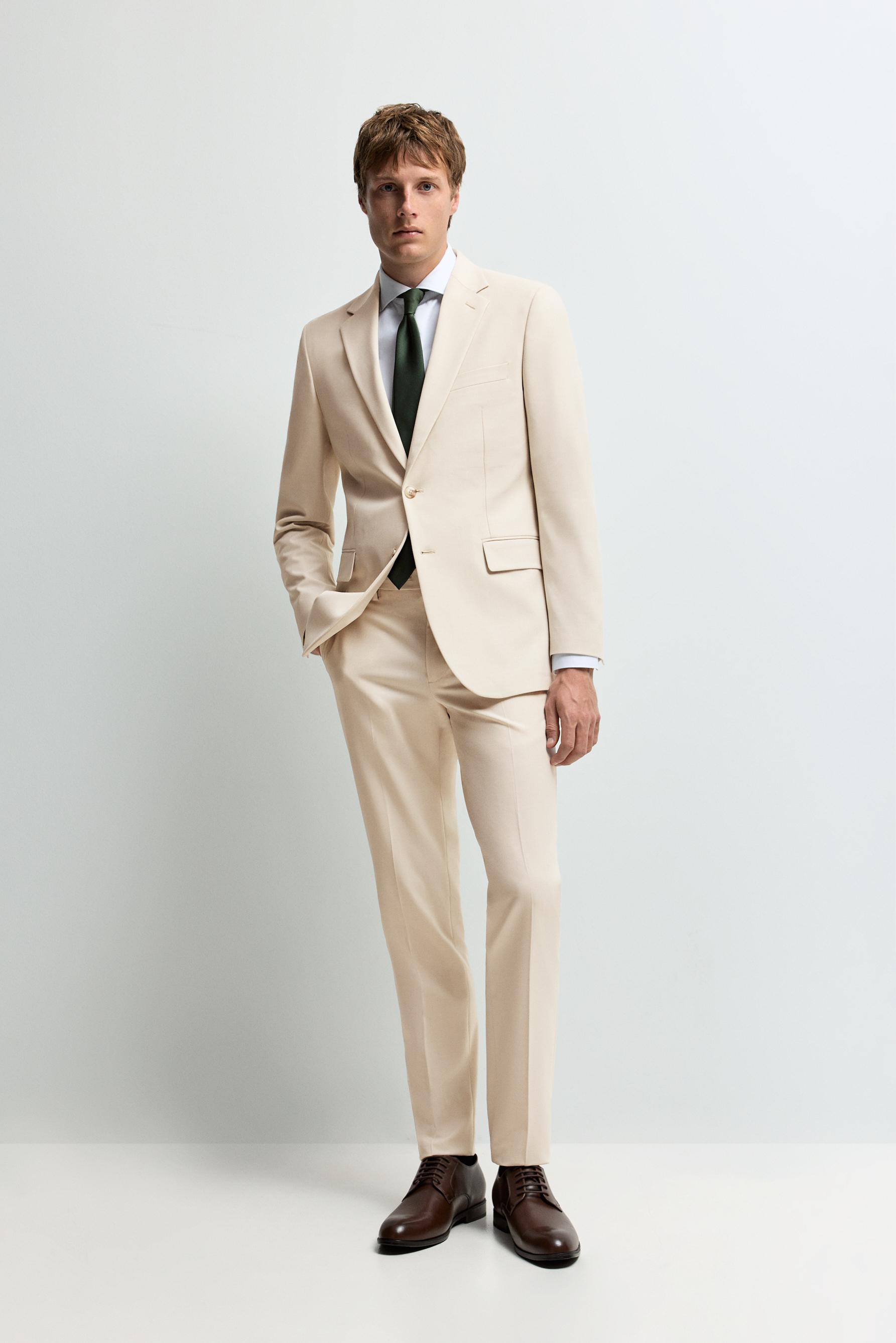 Slim fit suit trousers — OFF WHITE