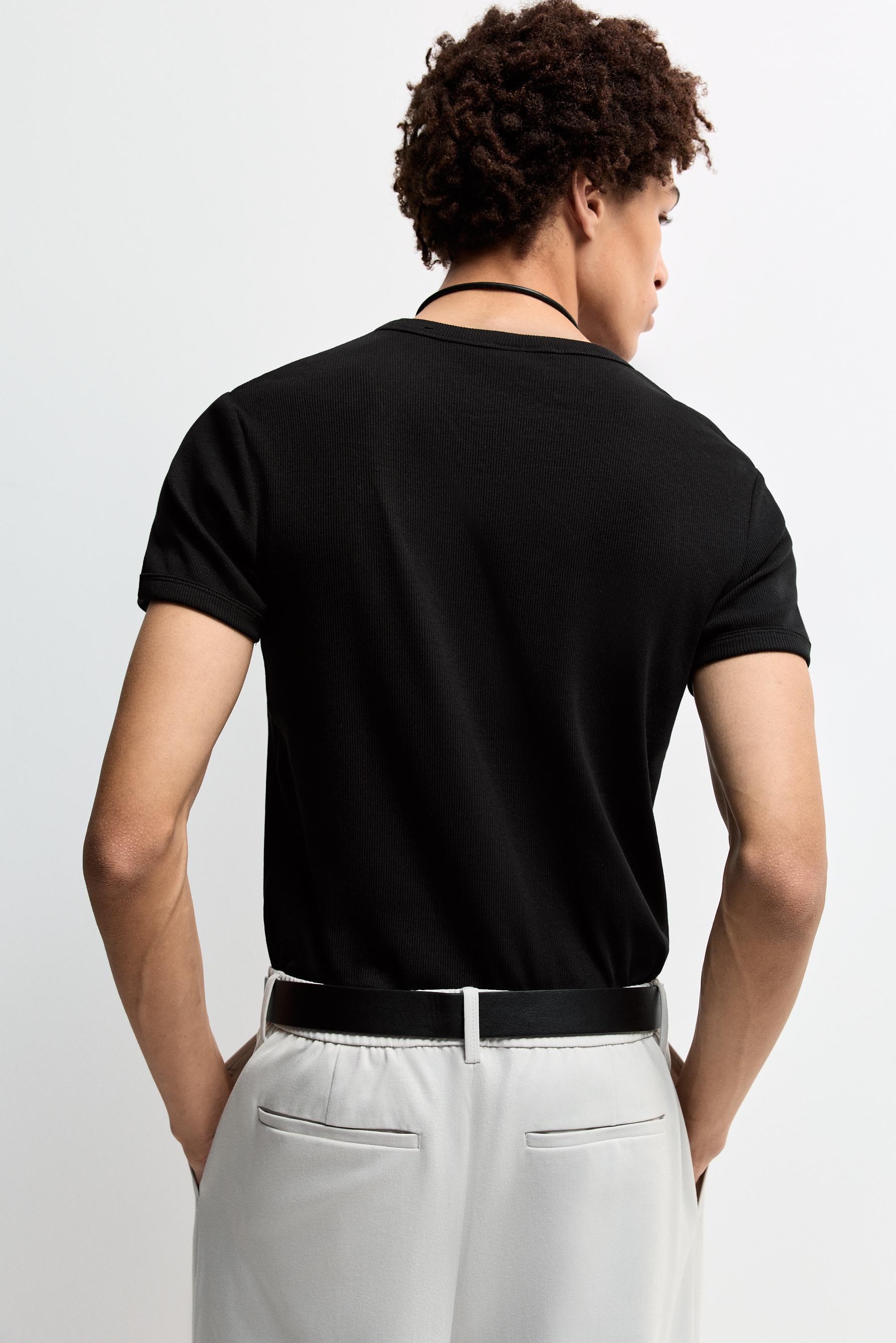 Rib T-shirt — BLACK