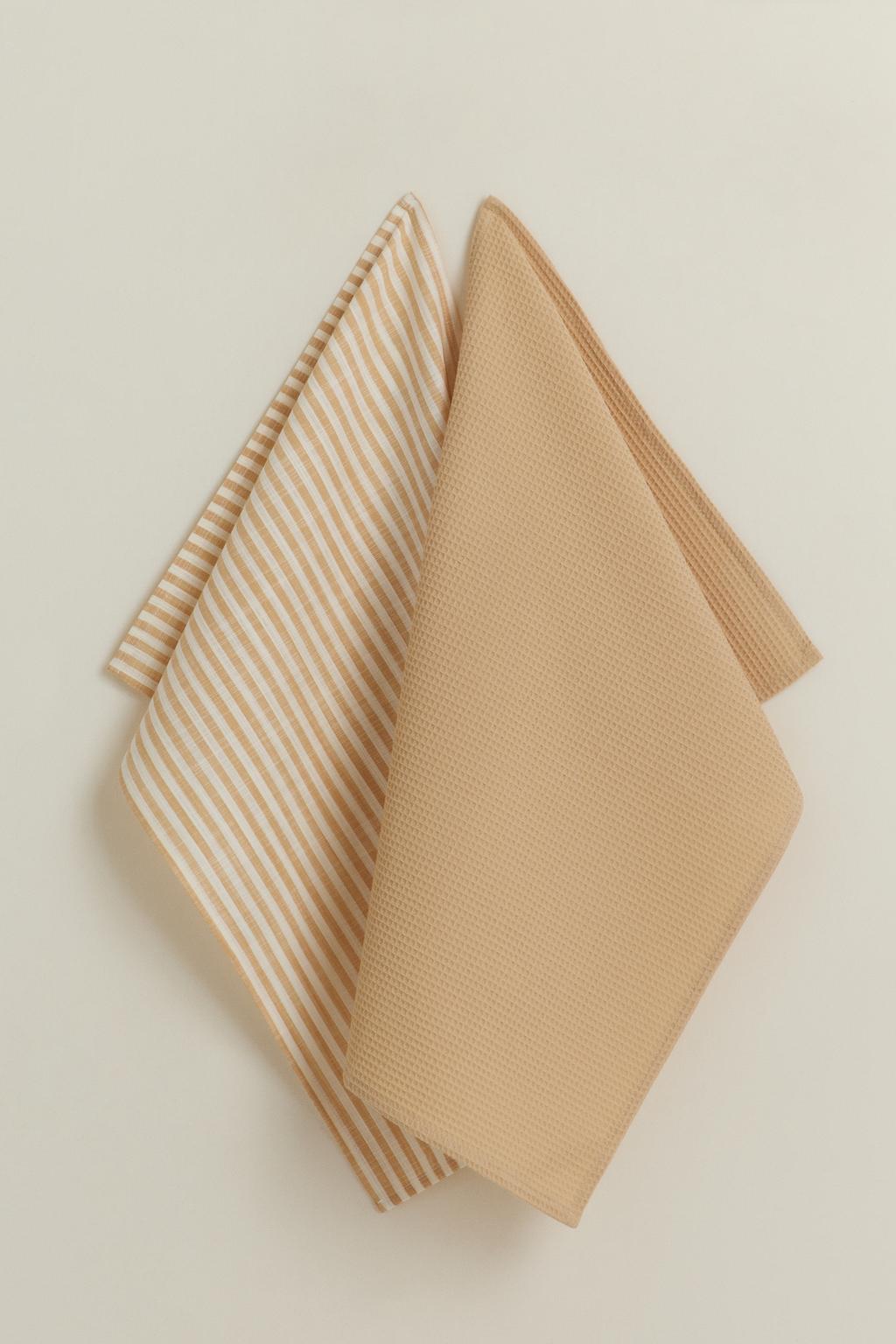 Pack 2 paños de cocina combinados 40 x 60 cm