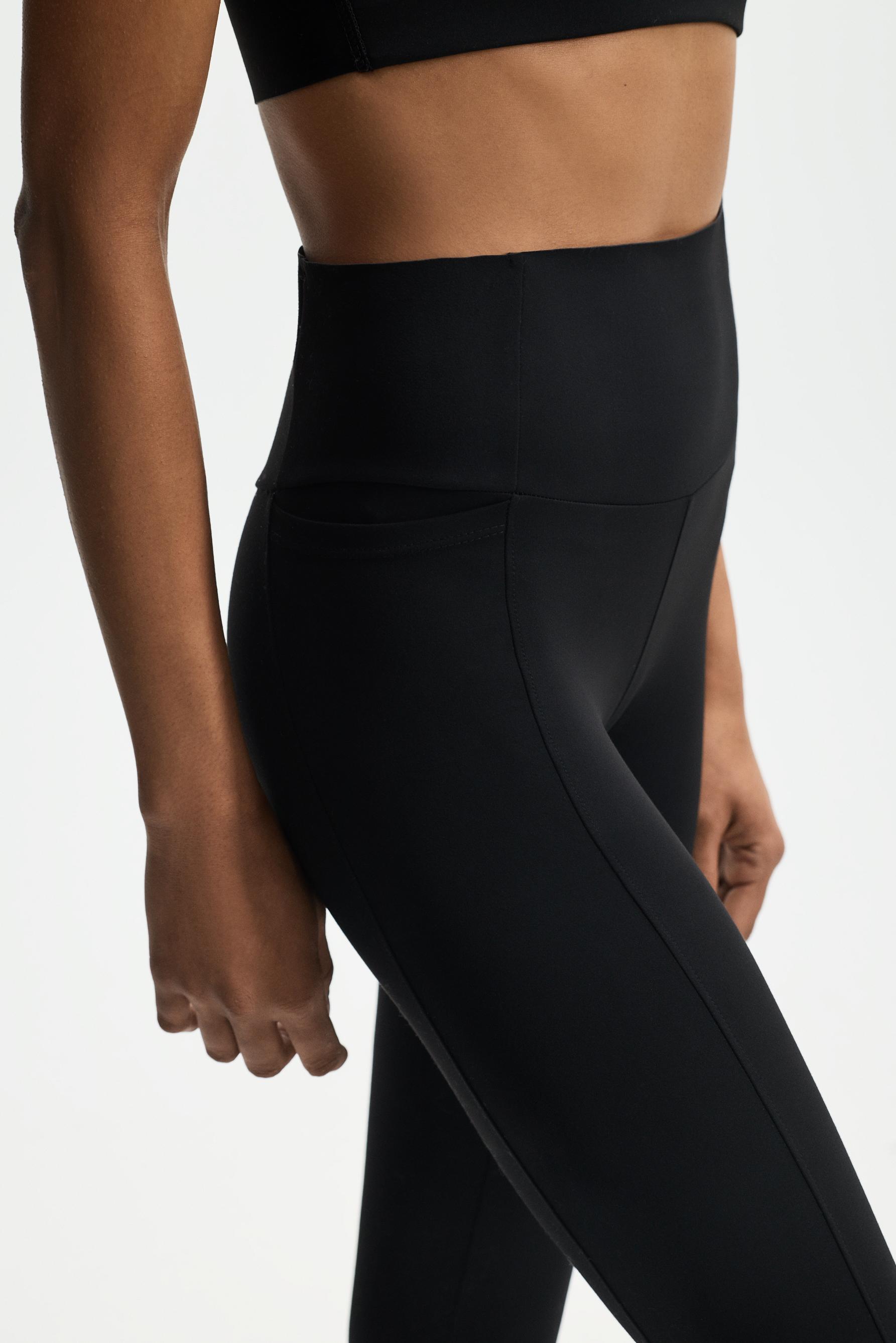 Shaping effect sports leggings — BLACK