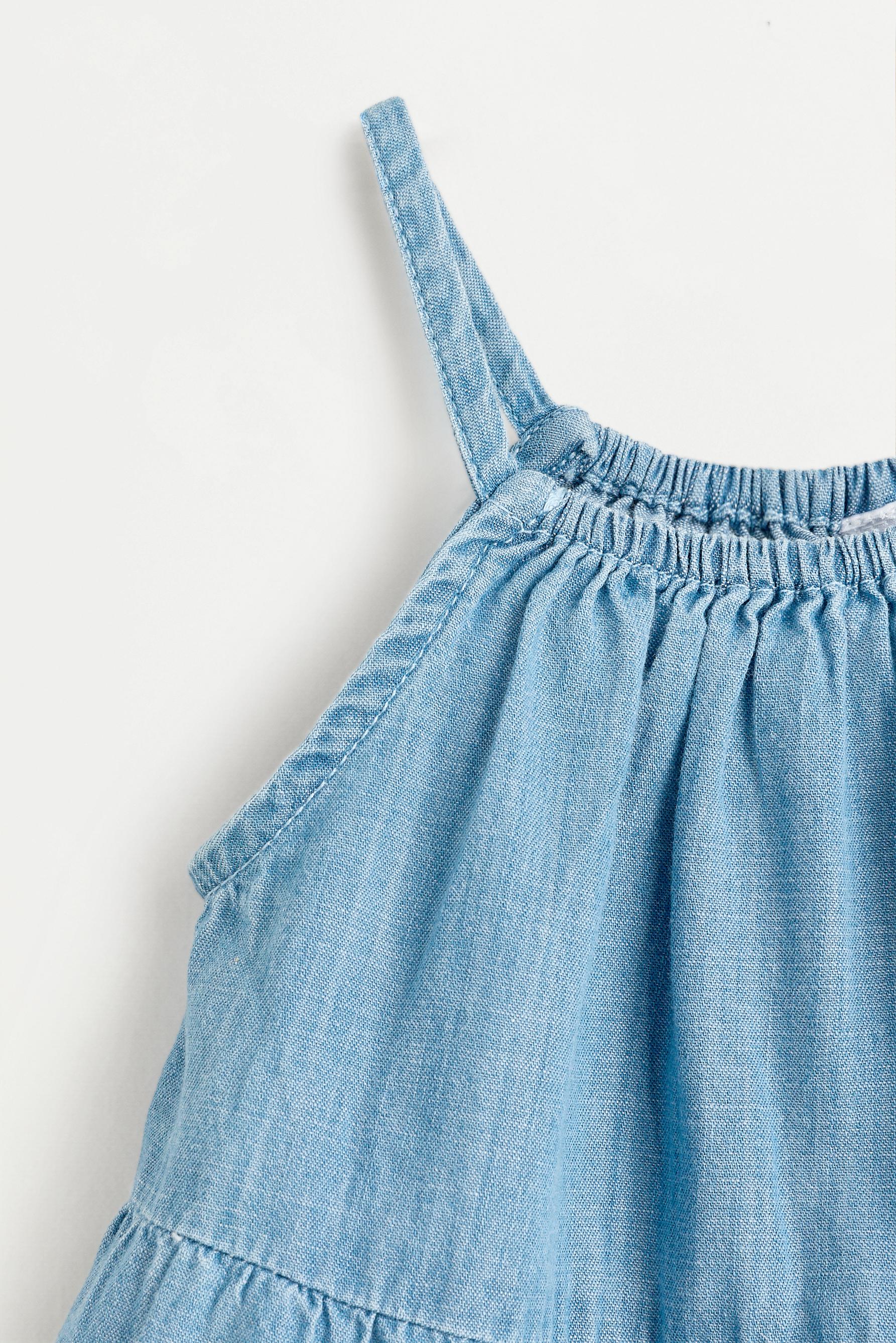 Denim strappy dress — PALE BLUE