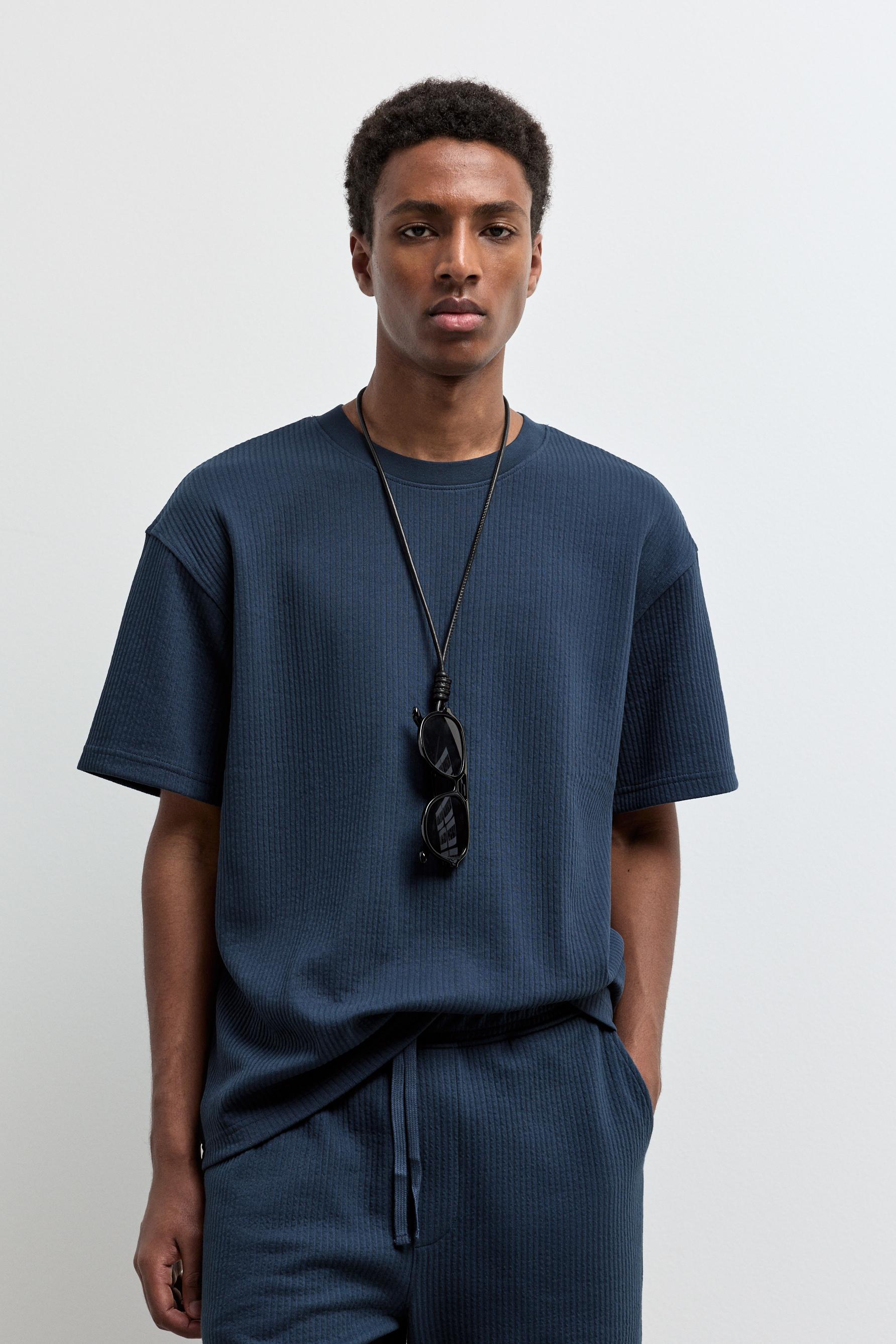 Sudadera manga corta textura