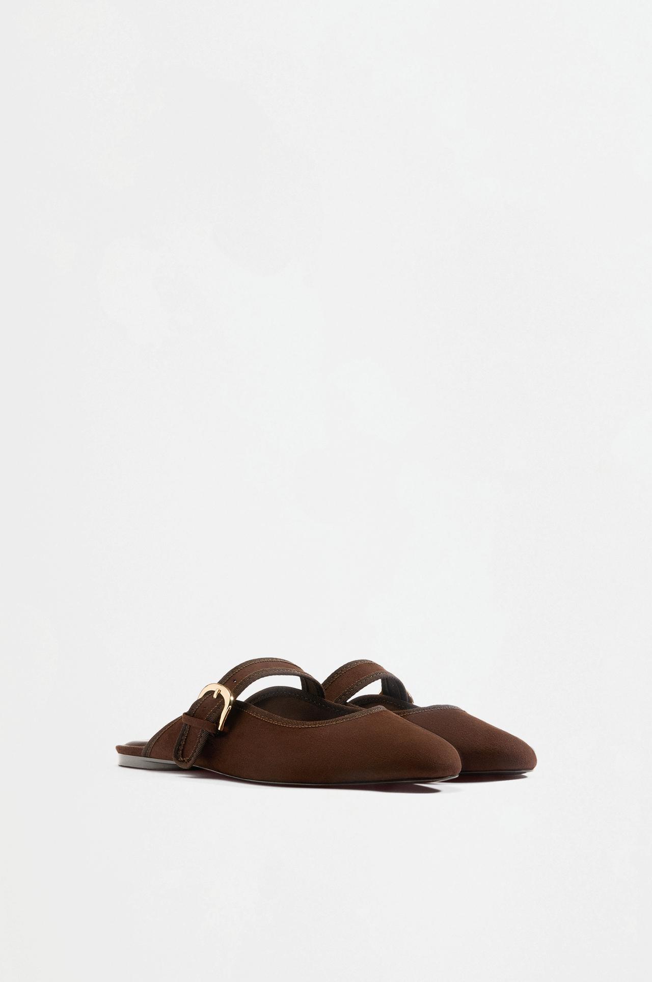 Backless ballet flats — BROWN