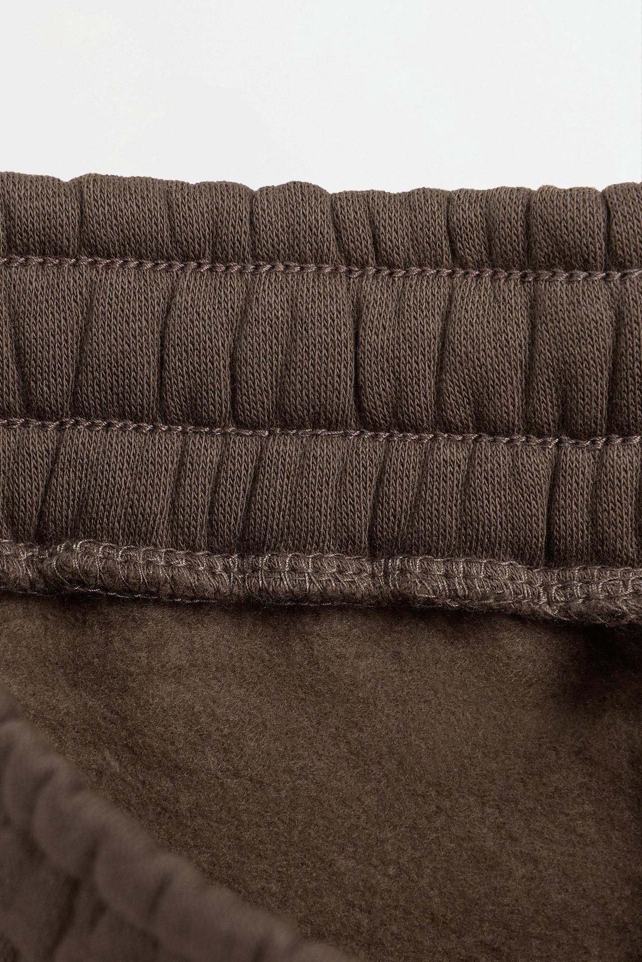 Ottoman plush joggers — CHOCOLATE