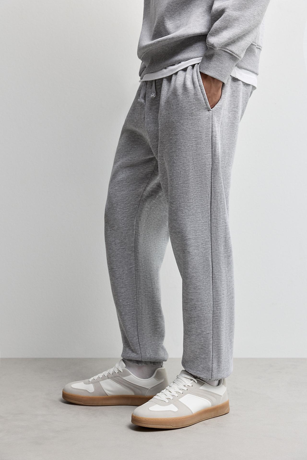 Slim fit tracksuit bottoms — GREY MARL