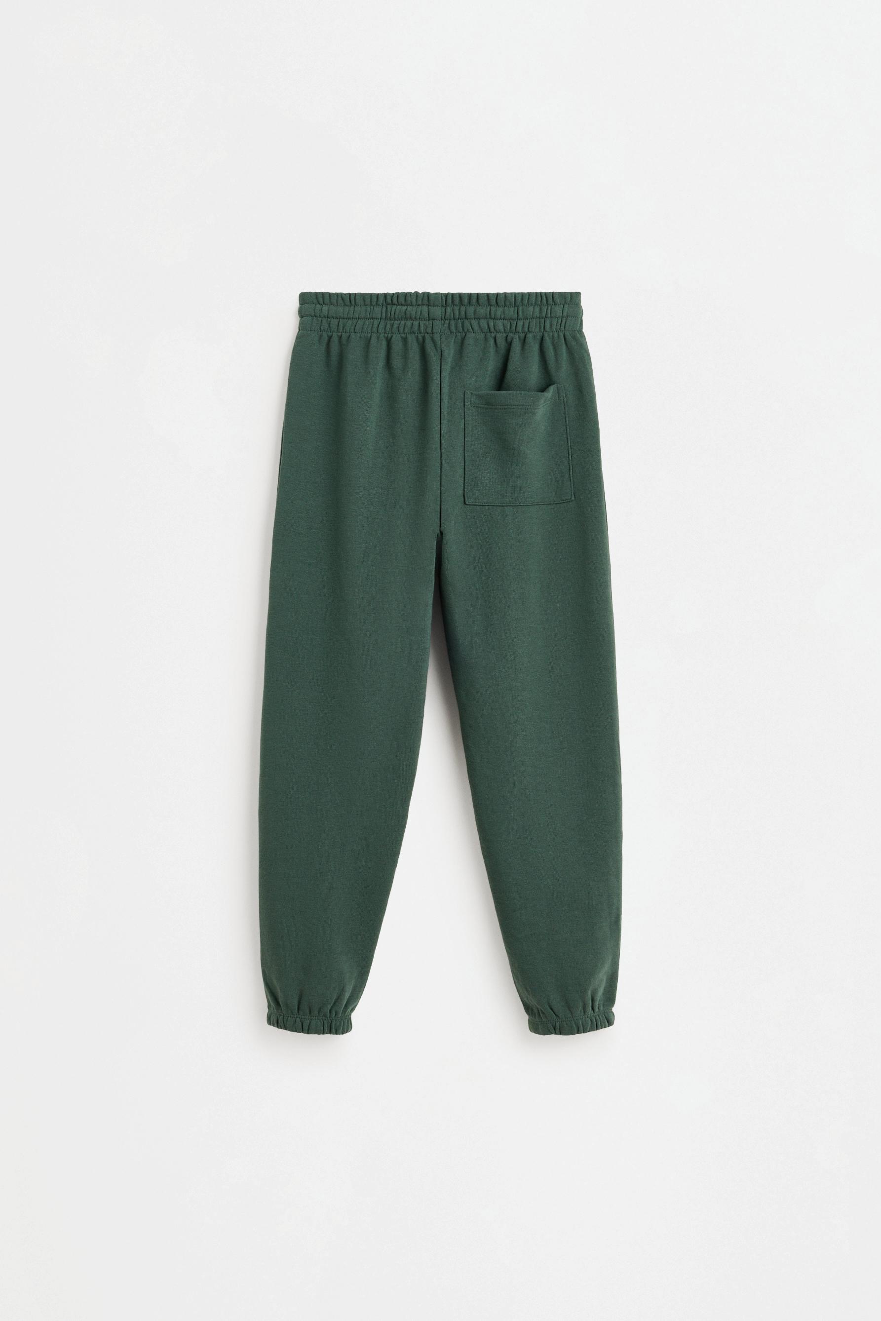 Solid plush trousers — BILLIARD GREEN