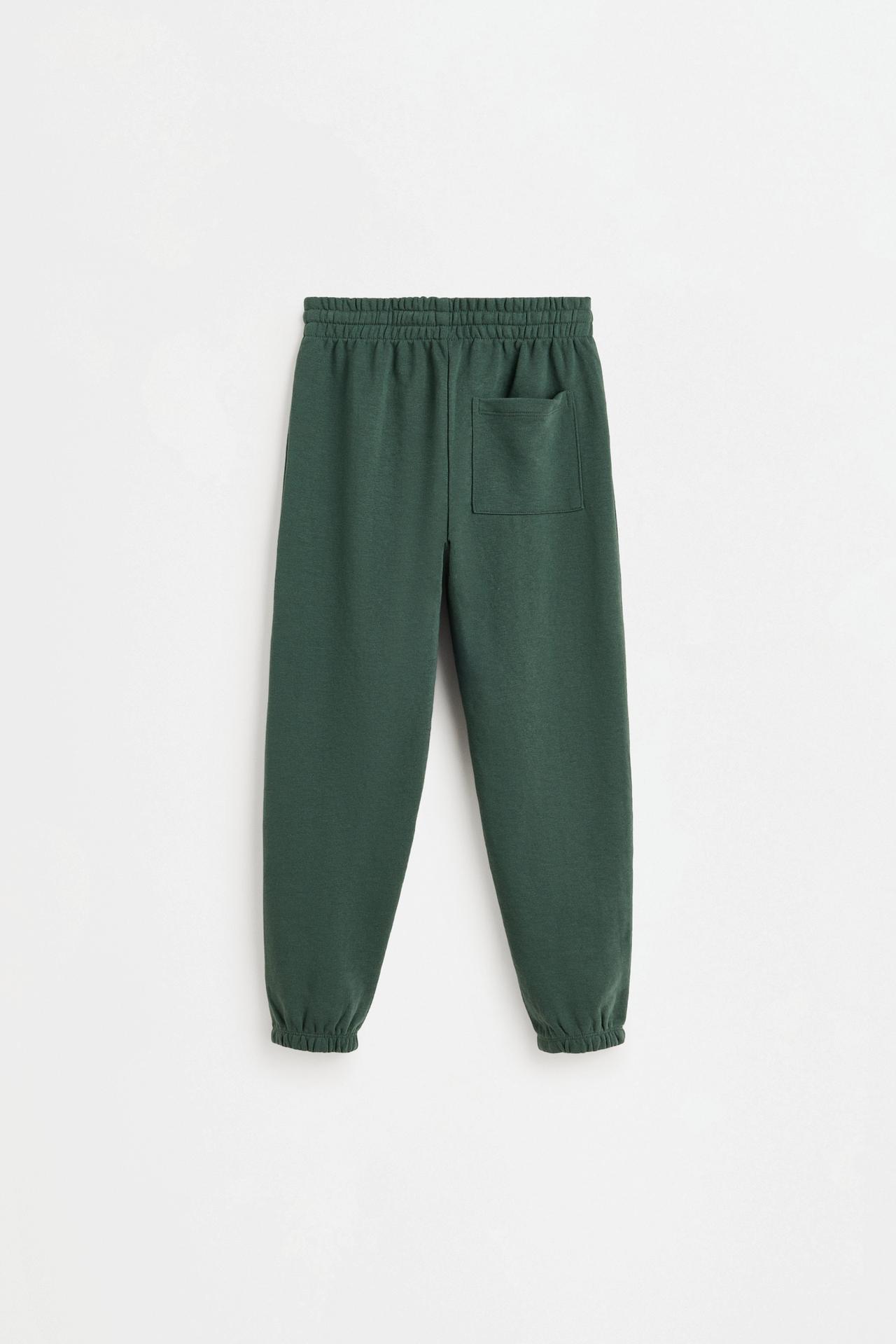 Solid plush trousers — BILLIARD GREEN