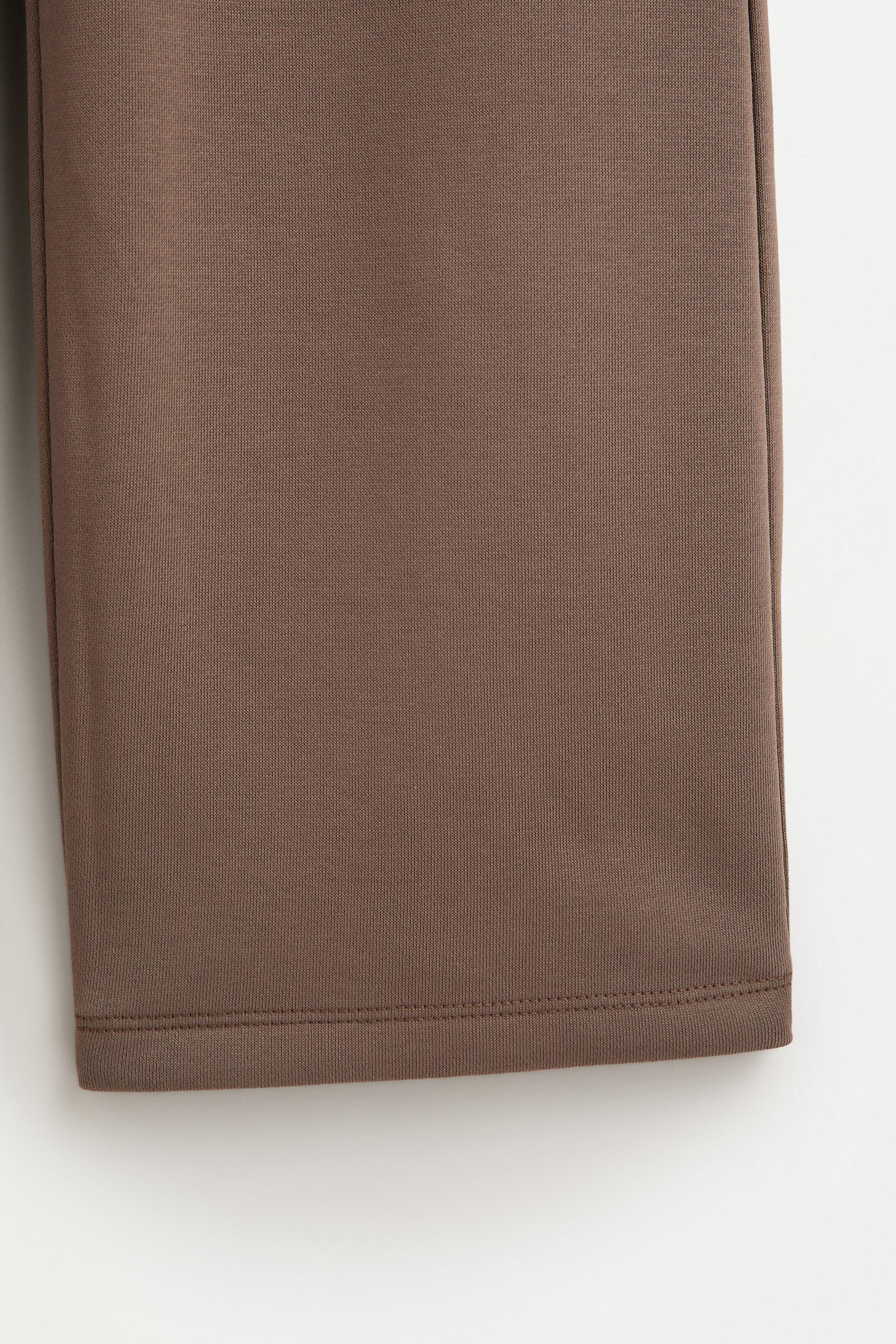 Wide-leg plush trousers — TAUPE BROWN