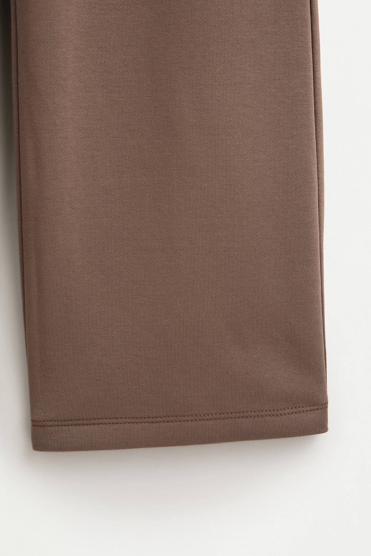 Wide-leg plush trousers — TAUPE BROWN