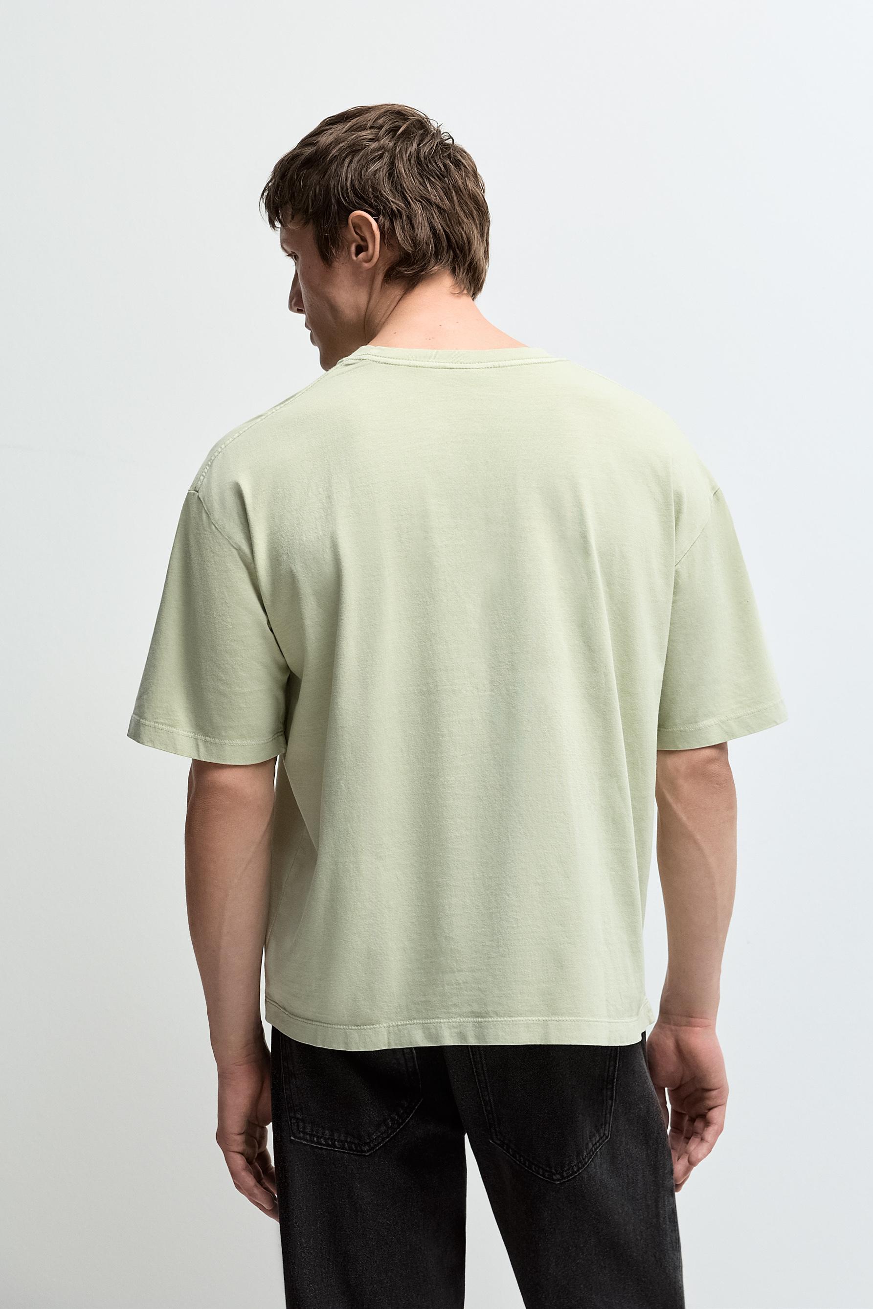 Faded-effect T-shirt — PISTACHIO GREEN