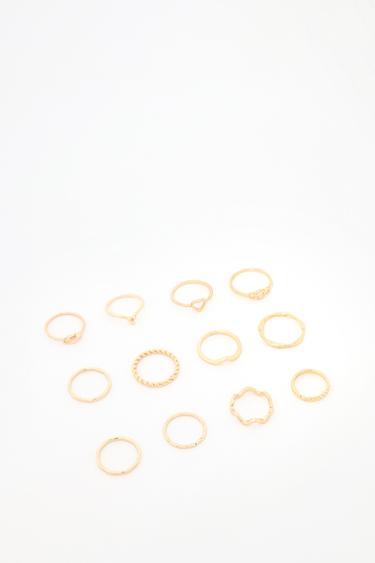 Pack of 12 assorted rings — GOLD 1