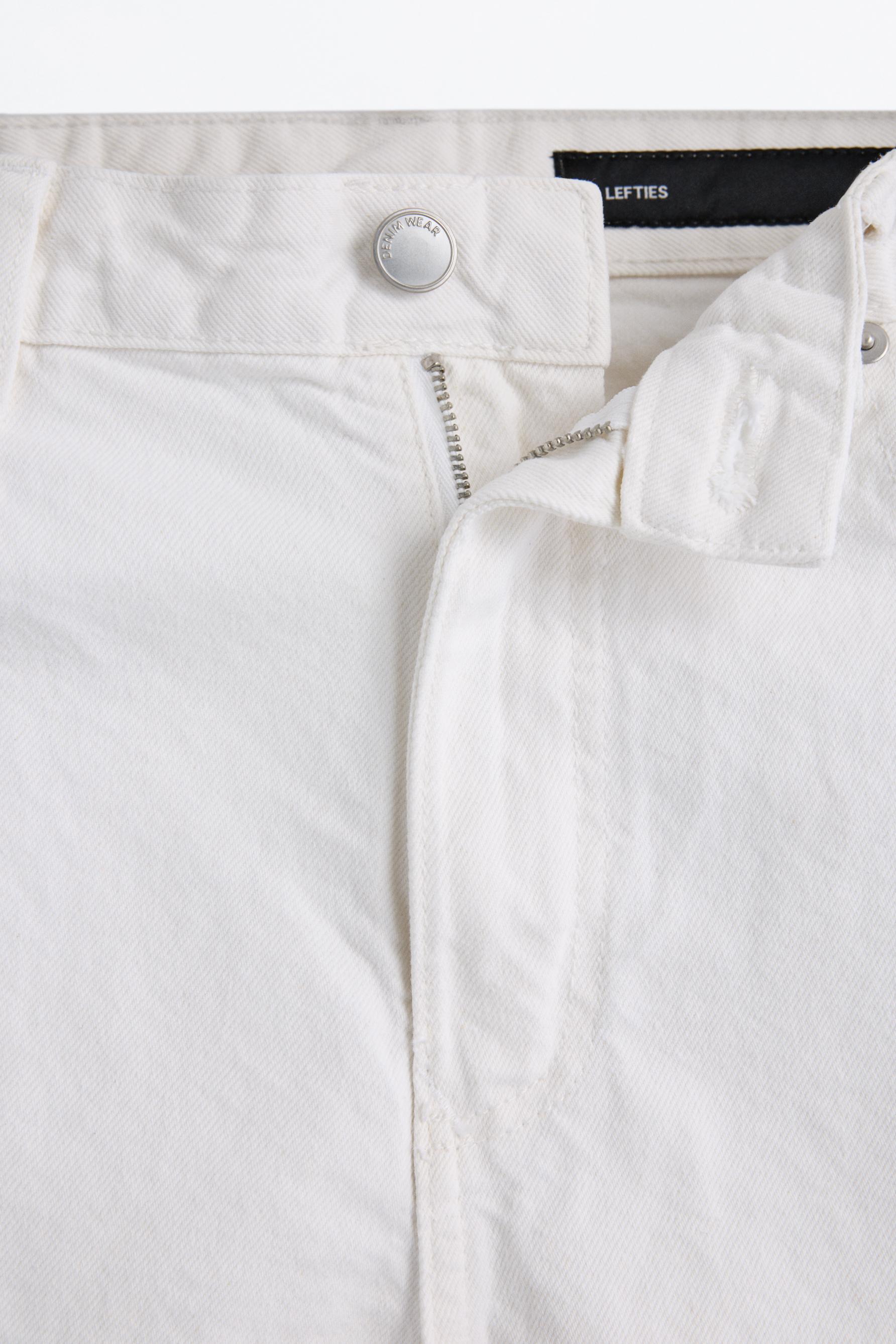 Regular fit denim Bermuda shorts — WHITE