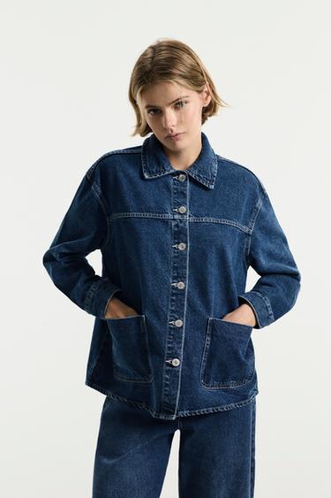 Denim overshirt with pockets — INDIGO 1
