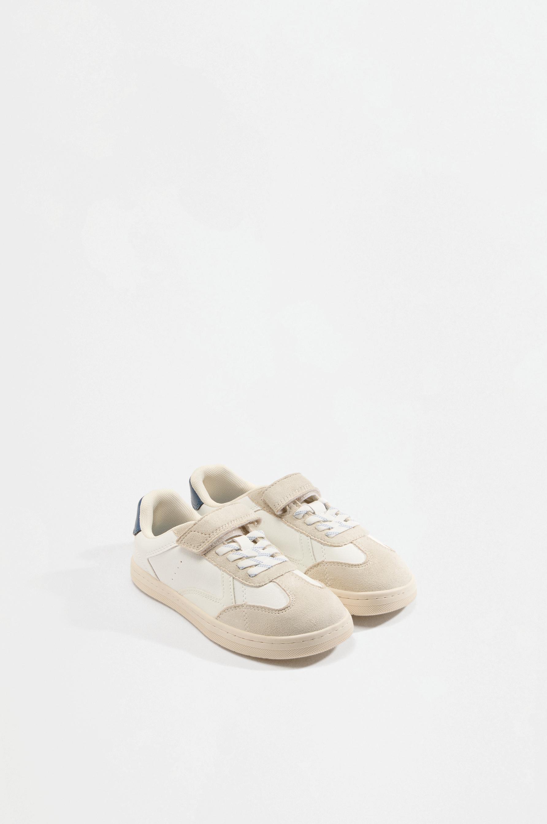 Barefoot mixed-material sneakers — WHITE