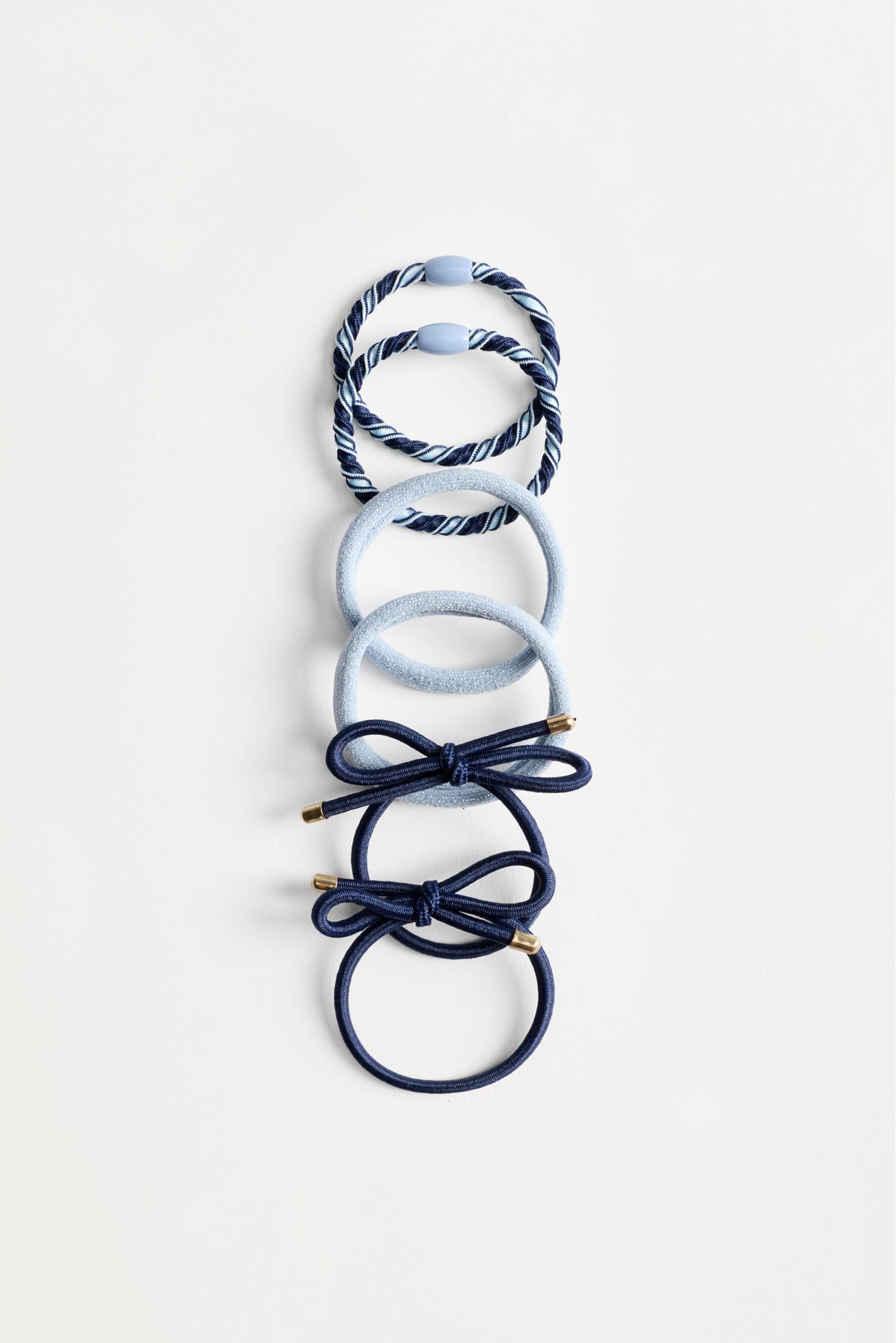 Hair accessory set with clips and scrunchies — BLUE