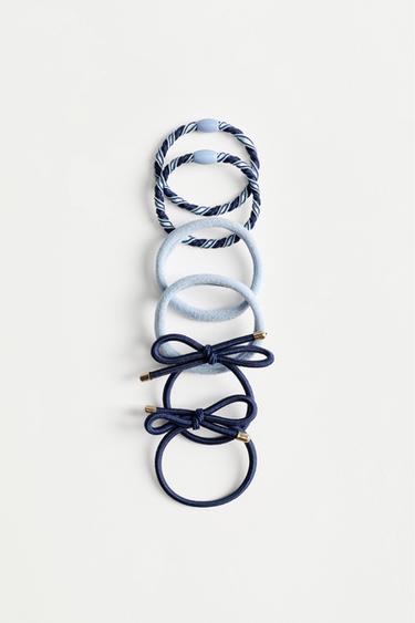 Hair accessory set with clips and scrunchies — BLUE 2