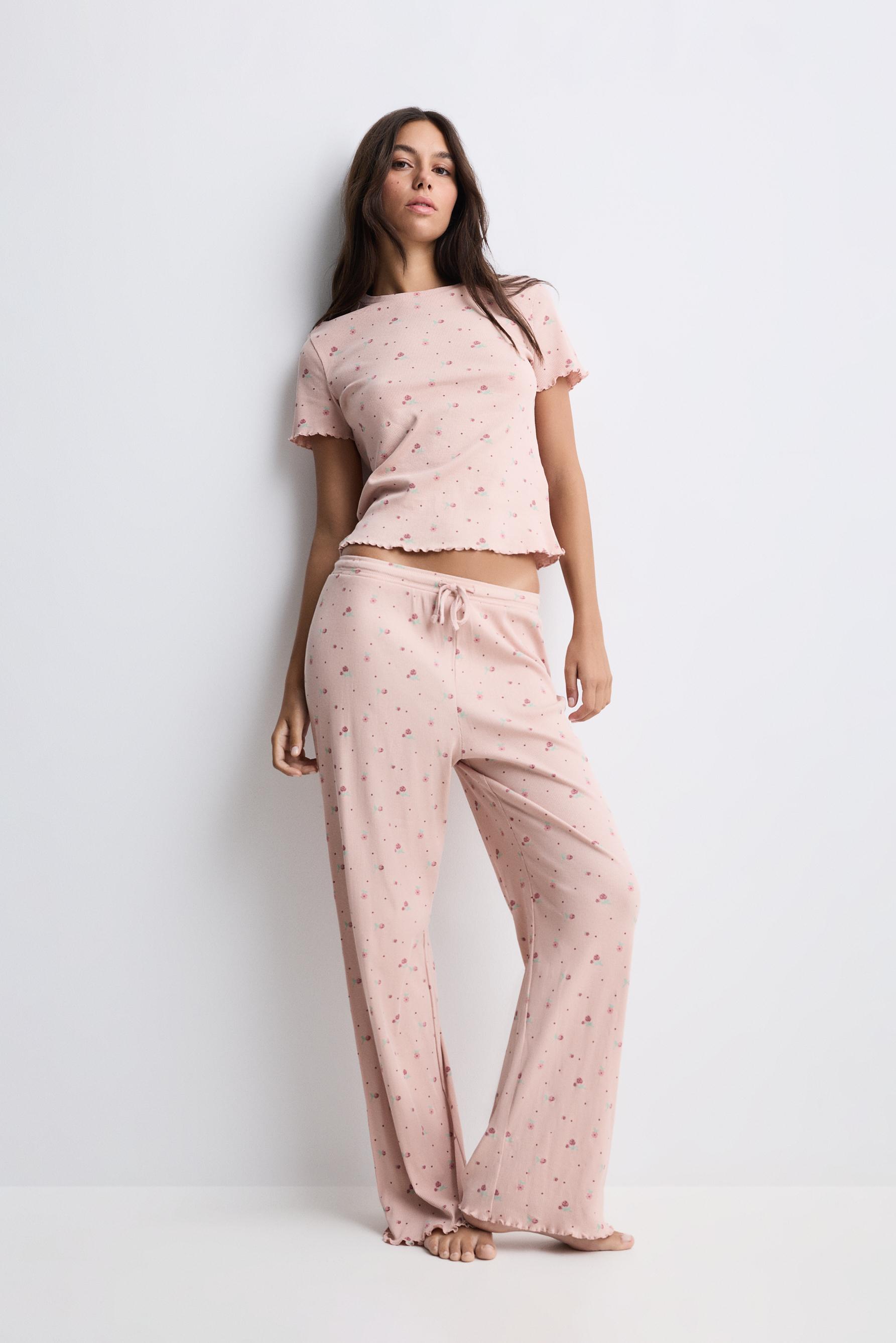 Long printed pyjamas — PASTEL PINK